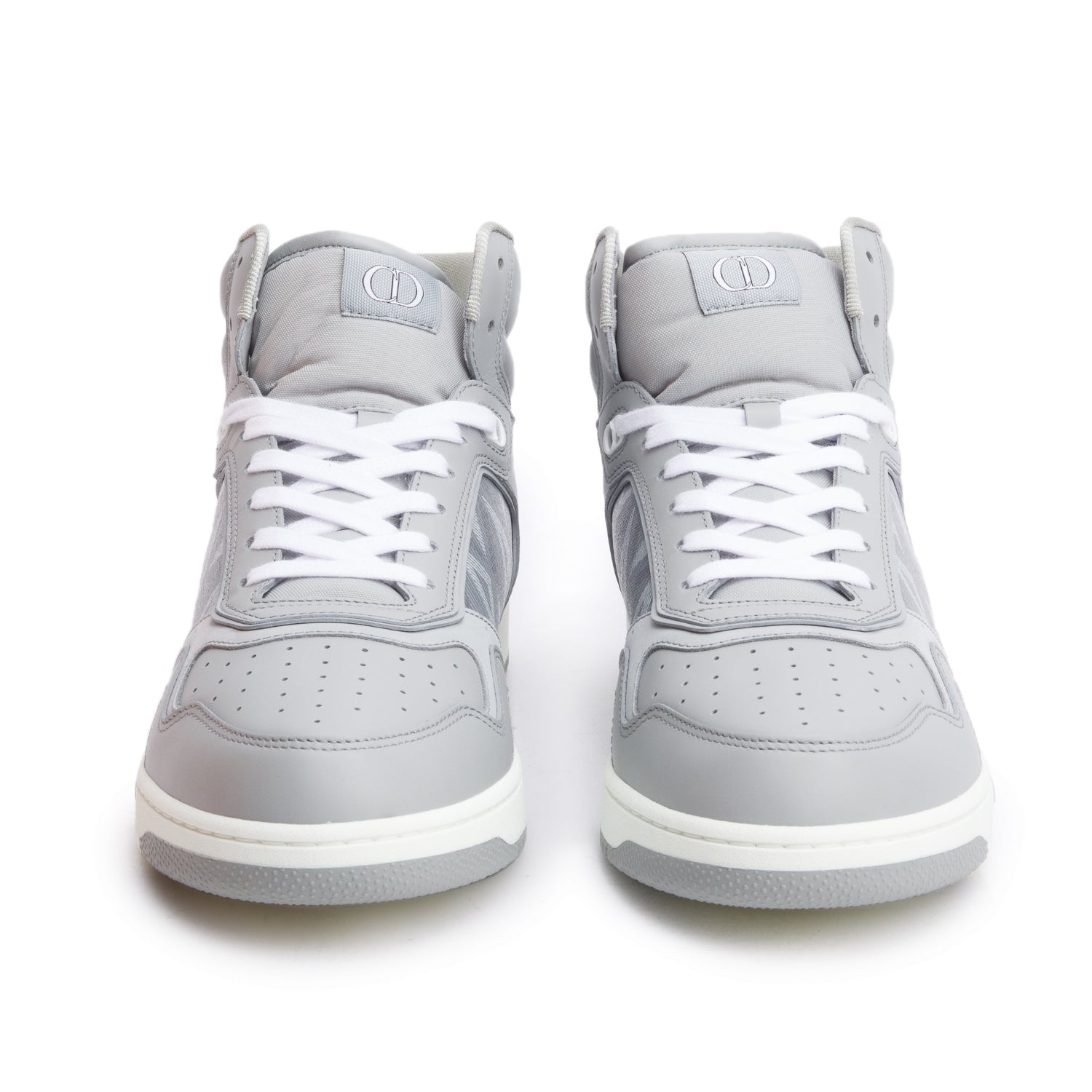 Christian Dior Grey Leather Oblique Jacquard B27 High-Top Sneakers, Men's Size 45 w/ Box