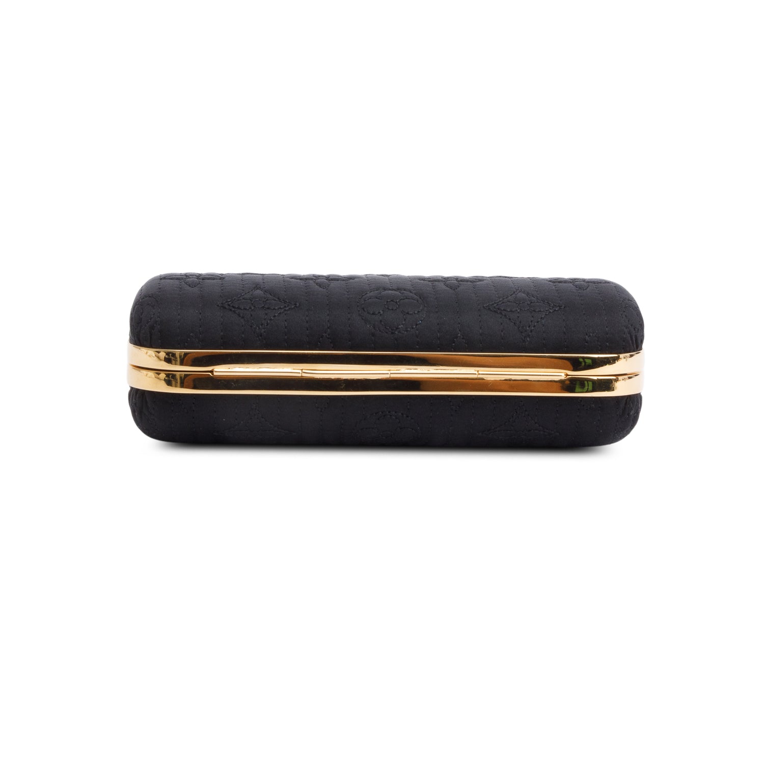 Louis Vuitton Black Satin Monogram Motard Minaudiere Clutch