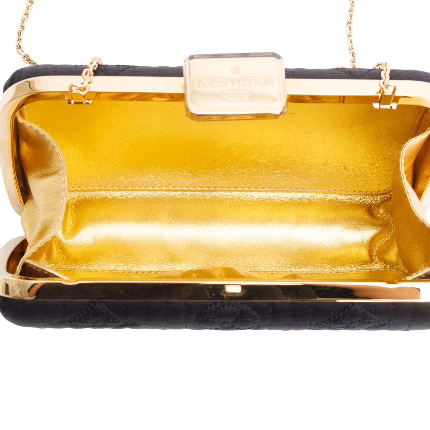 Louis Vuitton Black Satin Monogram Motard Minaudiere Clutch