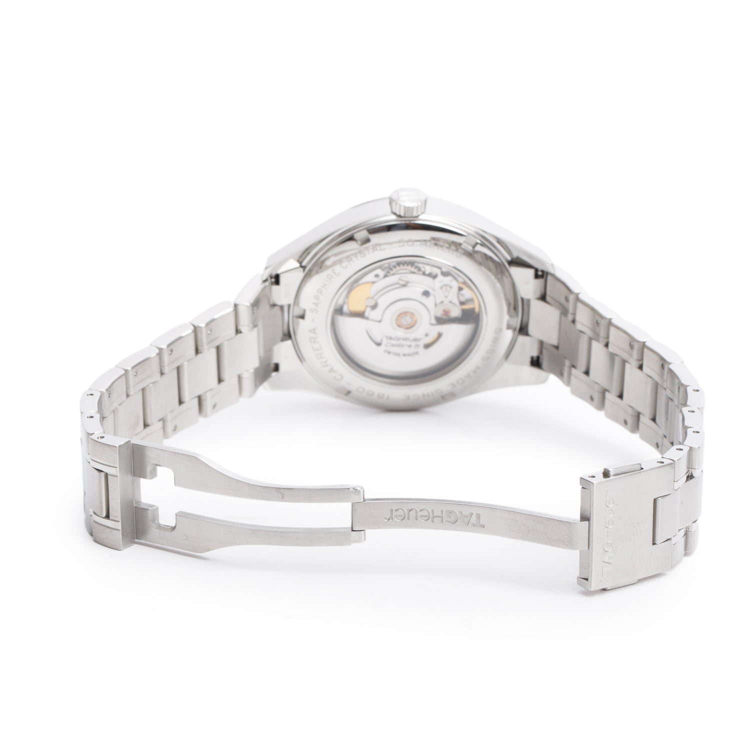 Tag Heuer Stainless Steel Carrera Calibre 5 39 MM Automatic Watch Black Dial WV211B w/ Box & Papers