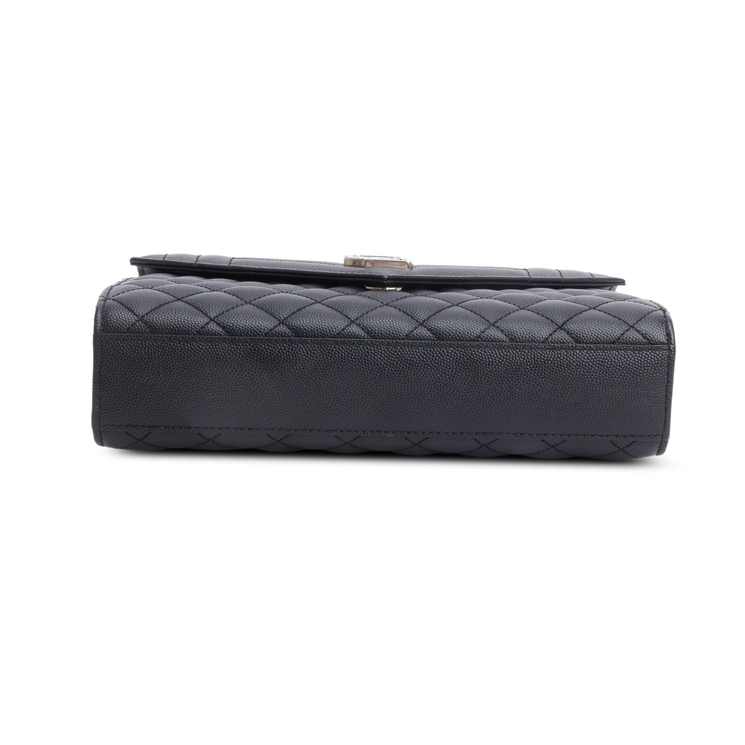 Saint Laurent Black Grained De Poudre Medium Envelope Shoulder Bag