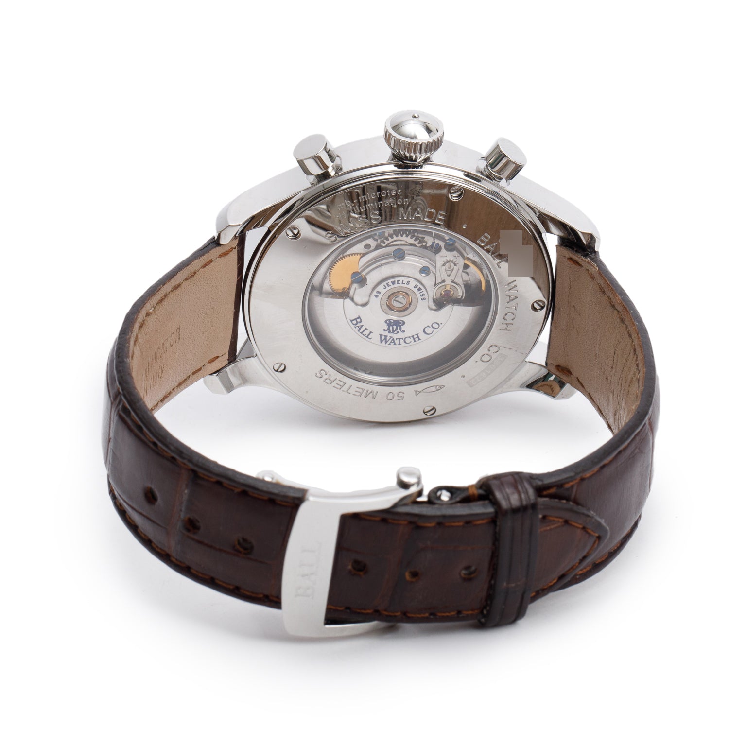 Ball Stainless Steel Trainmaster Cannonball 43 MM Automatic Chronograph Watch Black Dial w/ Box & Papers