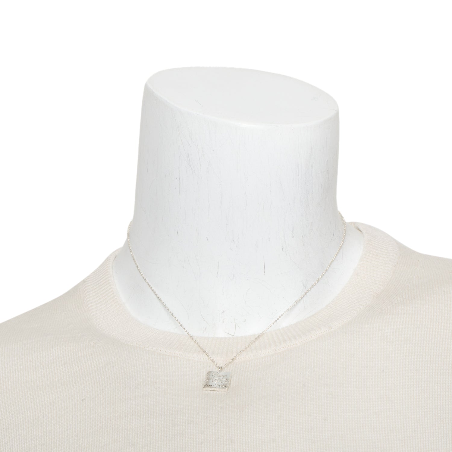 Tiffany & Co. Sterling Silver Square Notes Pendant Necklace