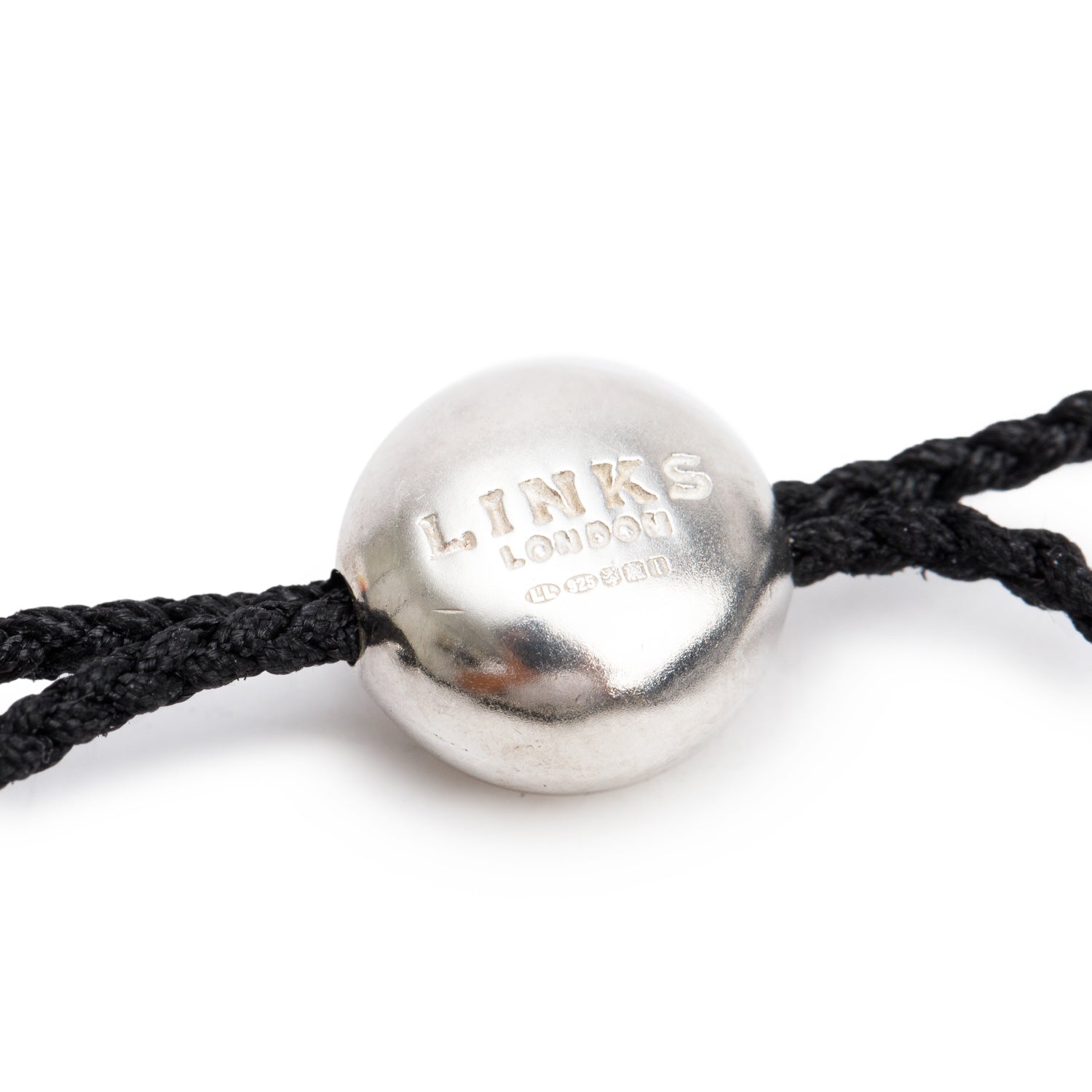Links of London Sterling Silver Black Double Wrap Friendship Bracelet