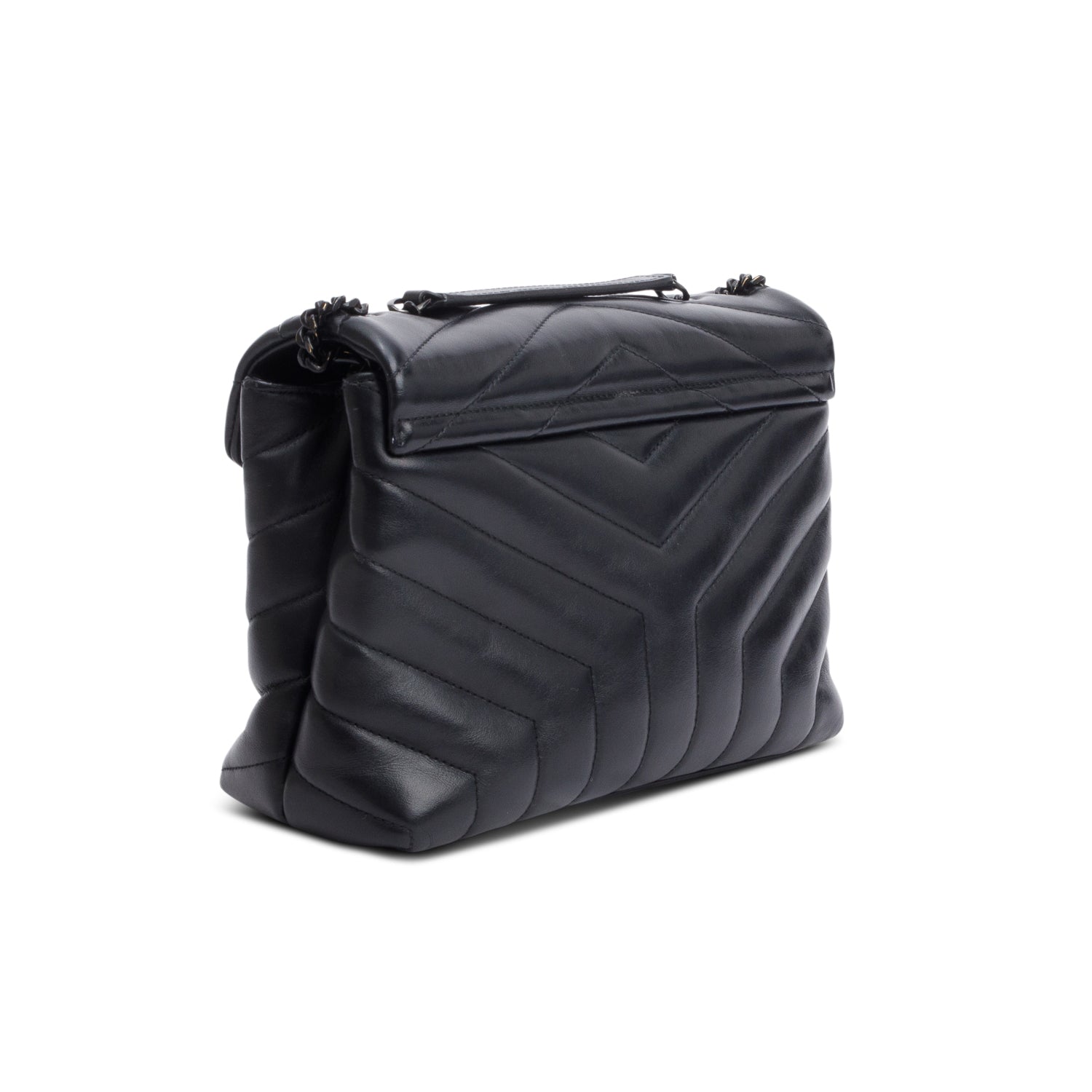 Saint Laurent So Black Quilted Leather Small Loulou Shoulder Bag