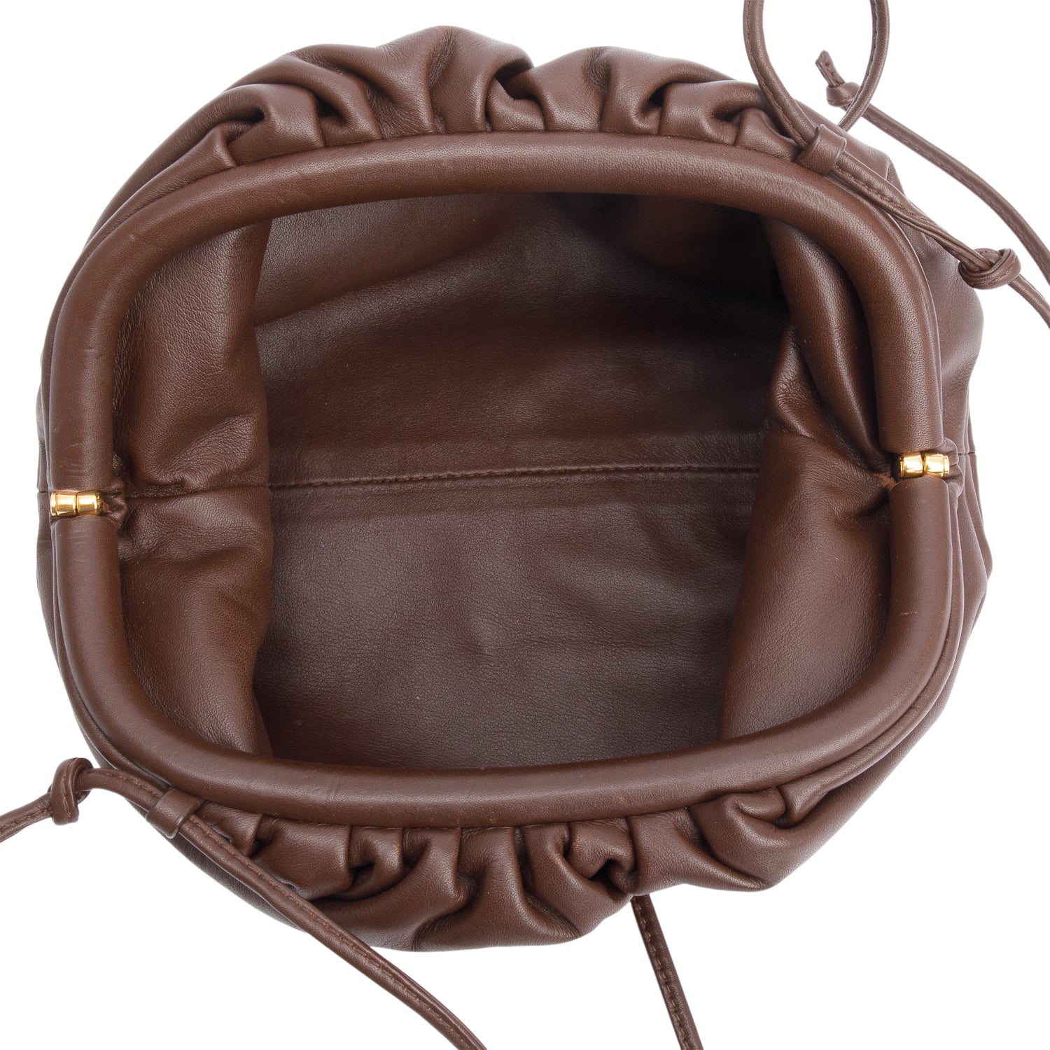 Bottega Veneta Brown Calfskin Leather The Mini Pouch