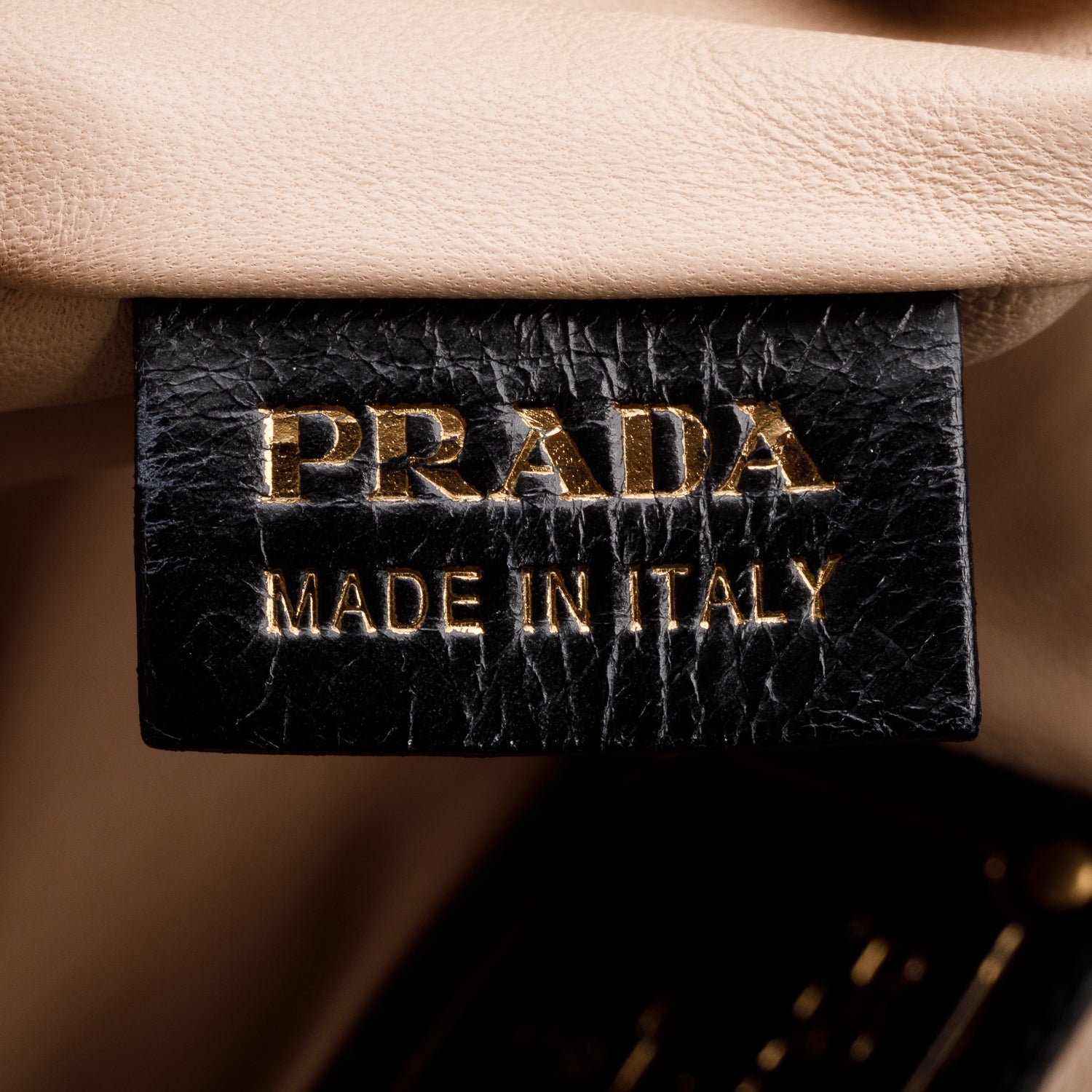 Prada Black Vitello Shine Chain Hobo