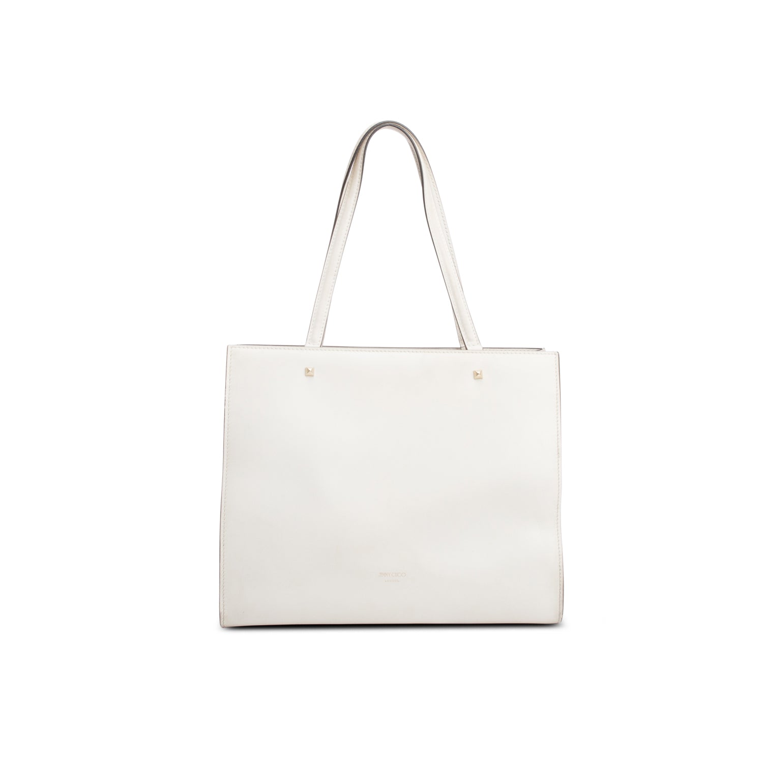Jimmy Choo White Shiny Calf Leather Varenne Tote