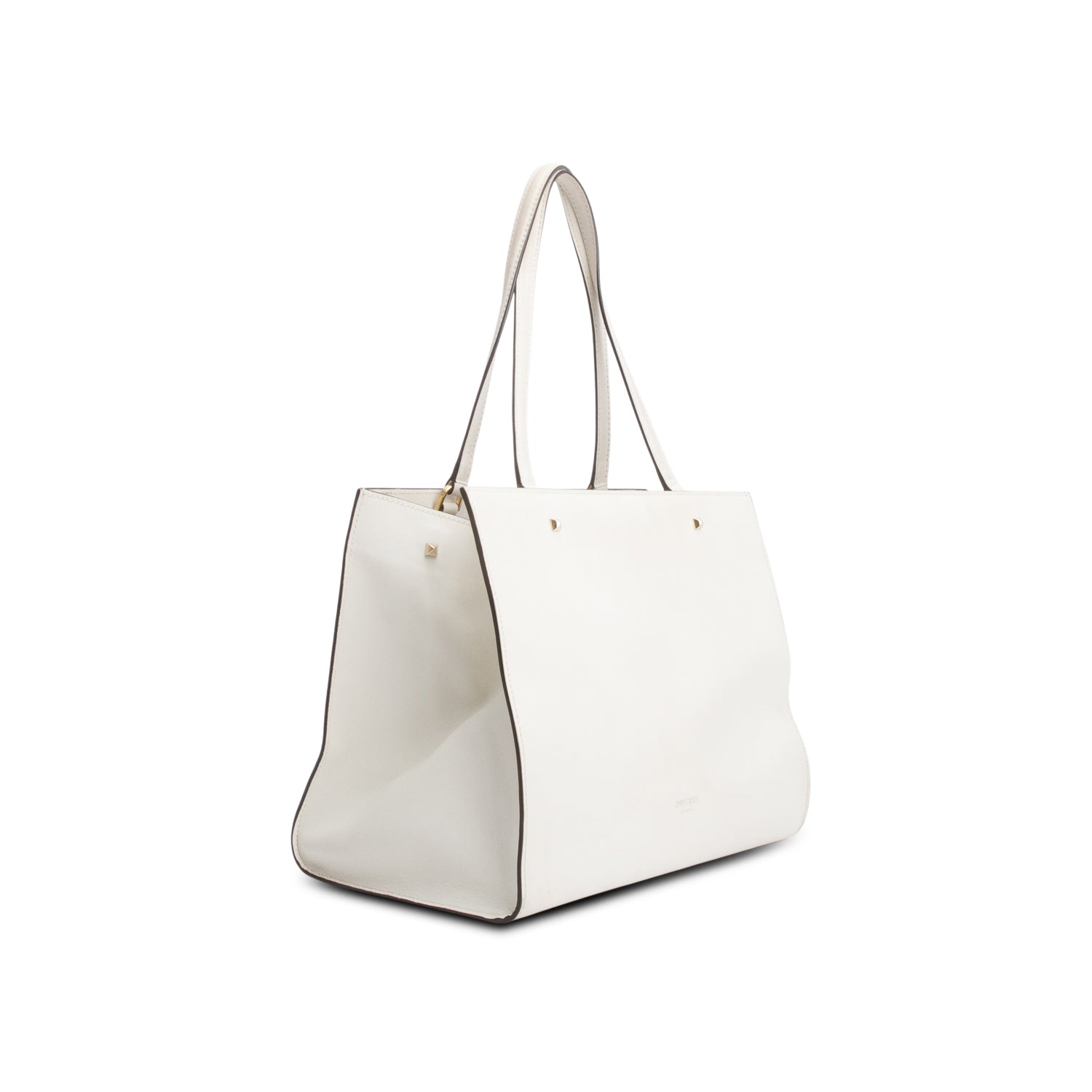 Jimmy Choo White Shiny Calf Leather Varenne Tote
