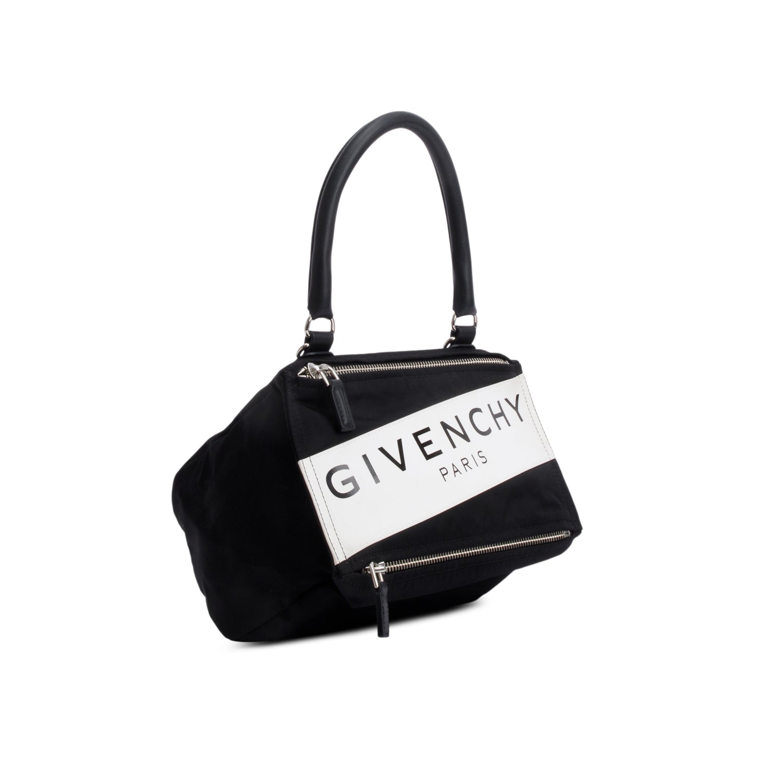 Givenchy Black Nylon Small Logo Pandora Satchel w/ Strap