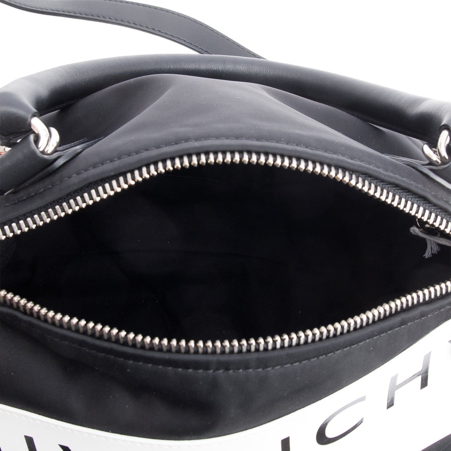 Givenchy Black Nylon Small Logo Pandora Satchel w/ Strap