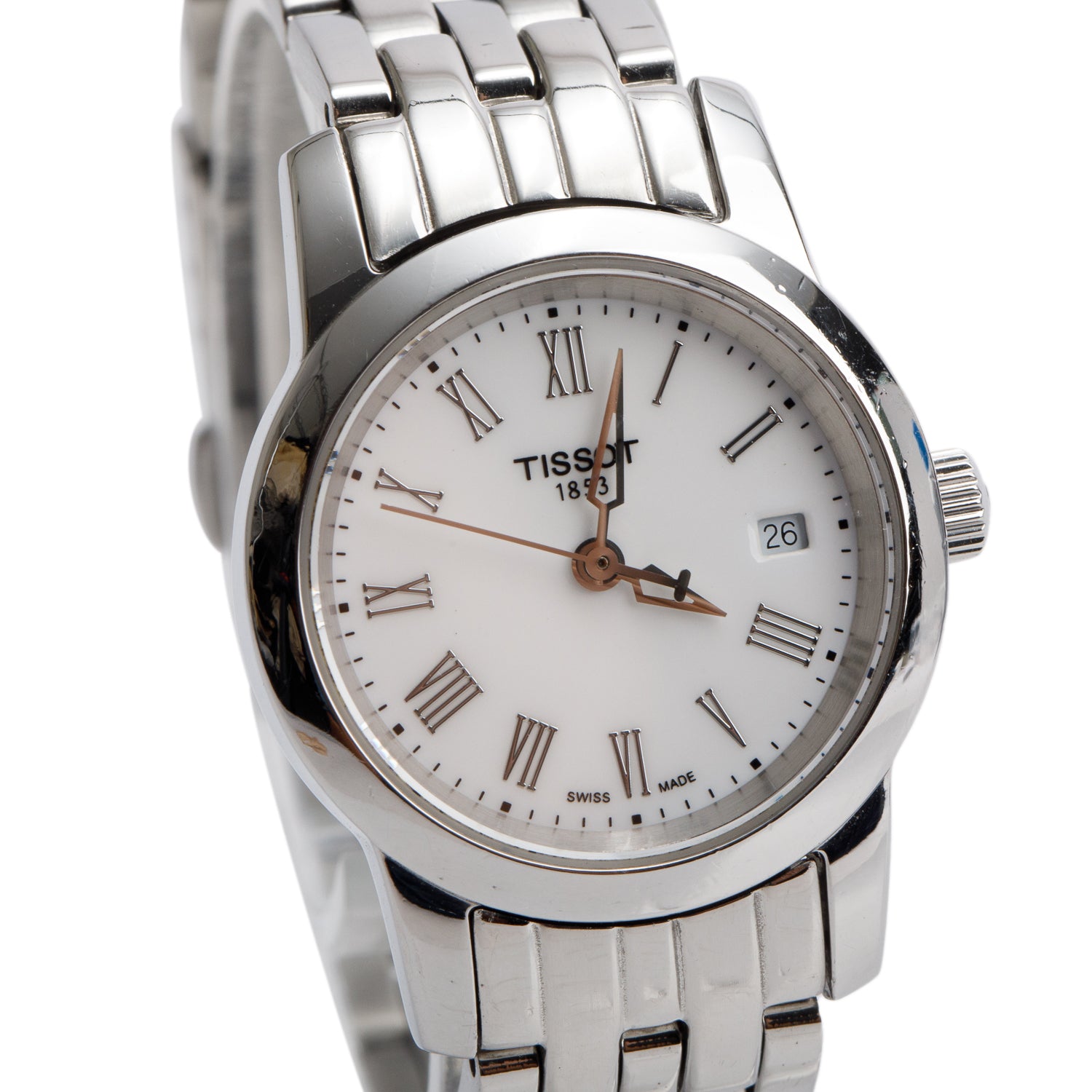 Tissot Stainless Steel 28 MM Quartz Watch White Dial