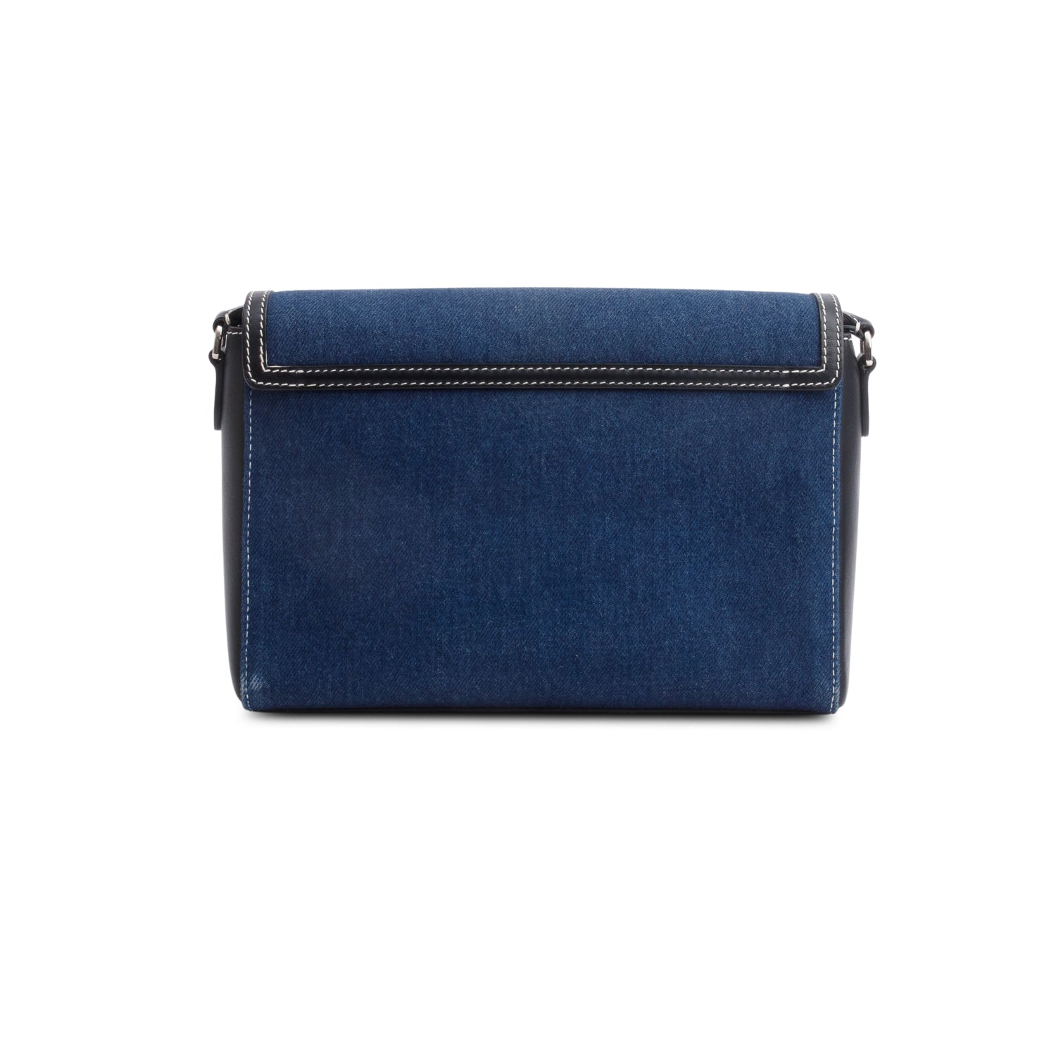 Burberry Blue Denim Logo Print Note Crossbody Bag