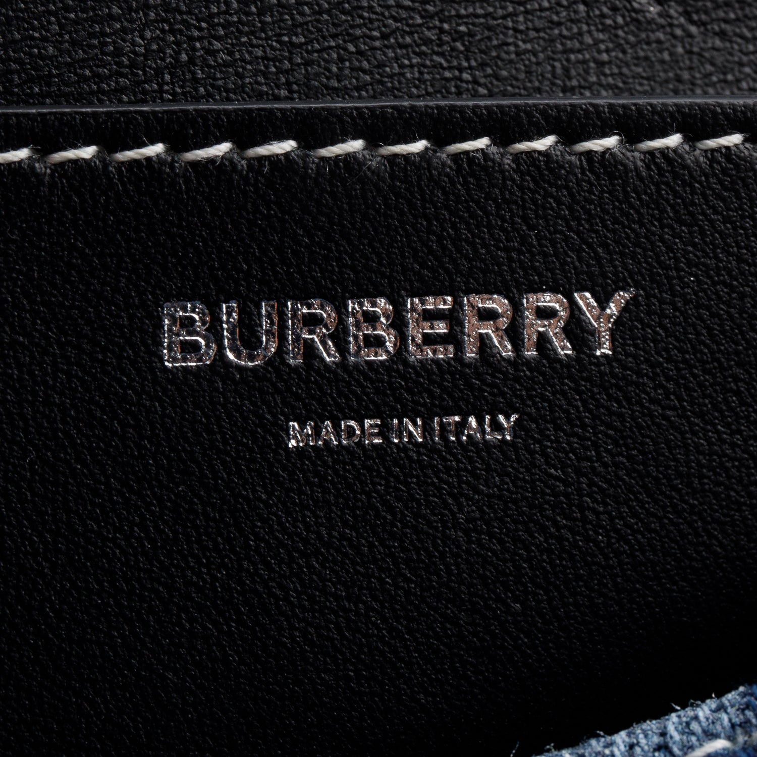 Burberry Blue Denim Logo Print Note Crossbody Bag