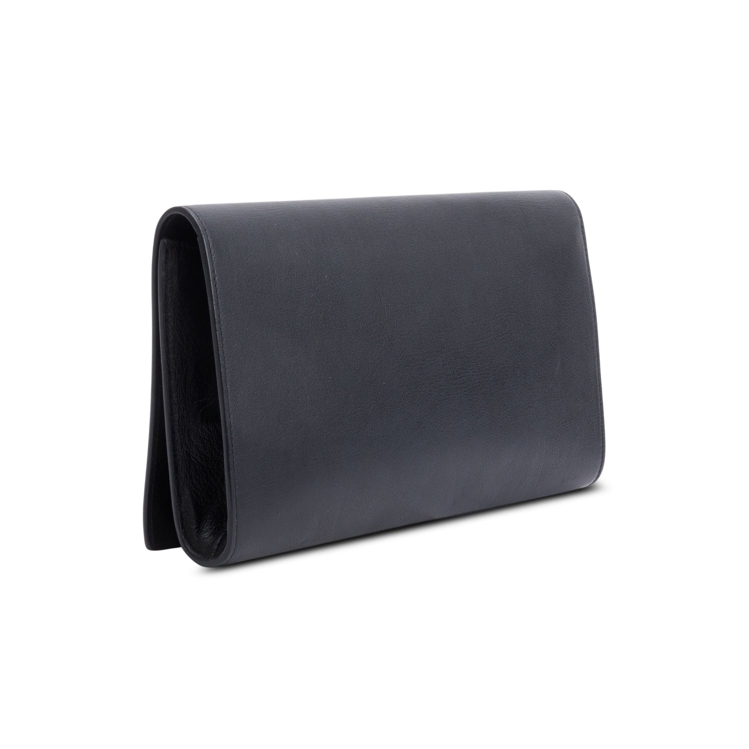 Saint Laurent Black Leather Large Belle de Jour Clutch