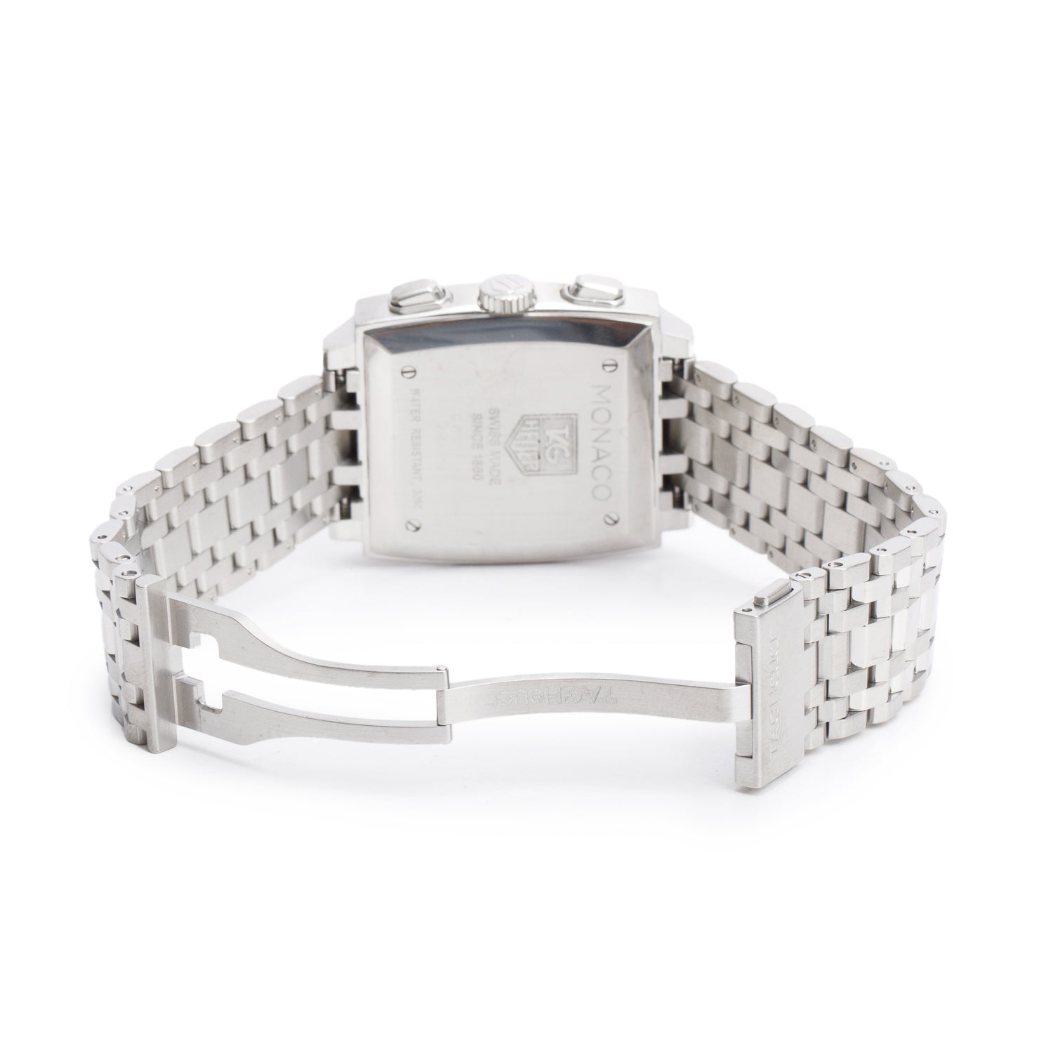 Tag Heuer Stainless Steel Monaco 38 MM Automatic Watch Black Dial CW2111-0 w/ Box