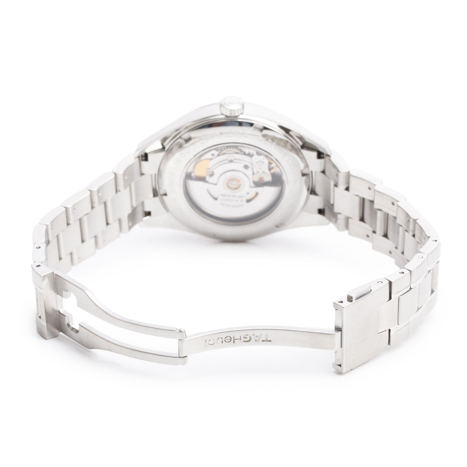 Tag Heuer Stainless Steel Carrera Calibre 5 39 MM Automatic Watch Black Dial WV211B w/ Papers