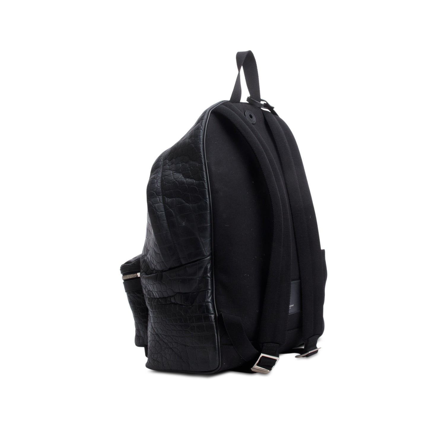 Saint Laurent 2020 Black Crocodile-Embossed Calfskin Leather City Backpack