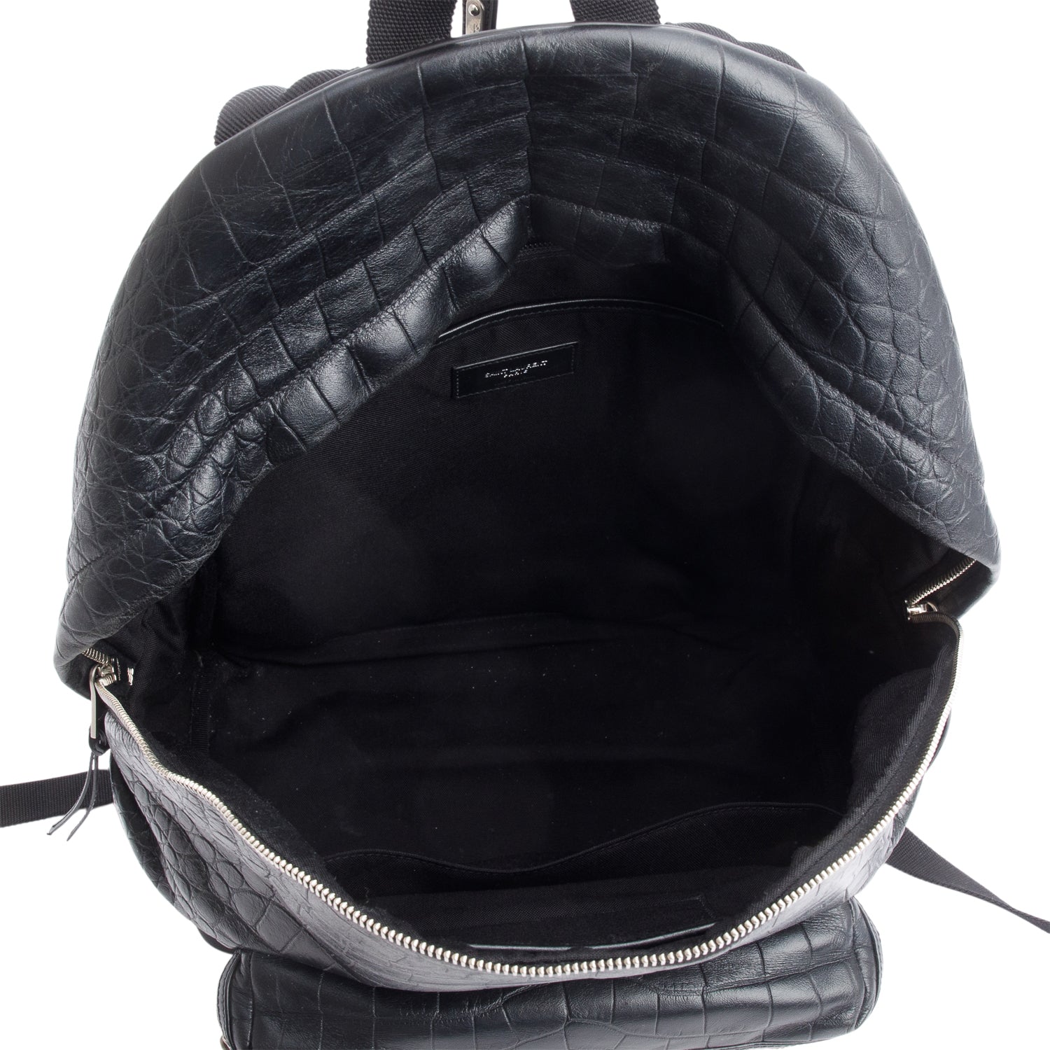 Saint Laurent 2020 Black Crocodile-Embossed Calfskin Leather City Backpack