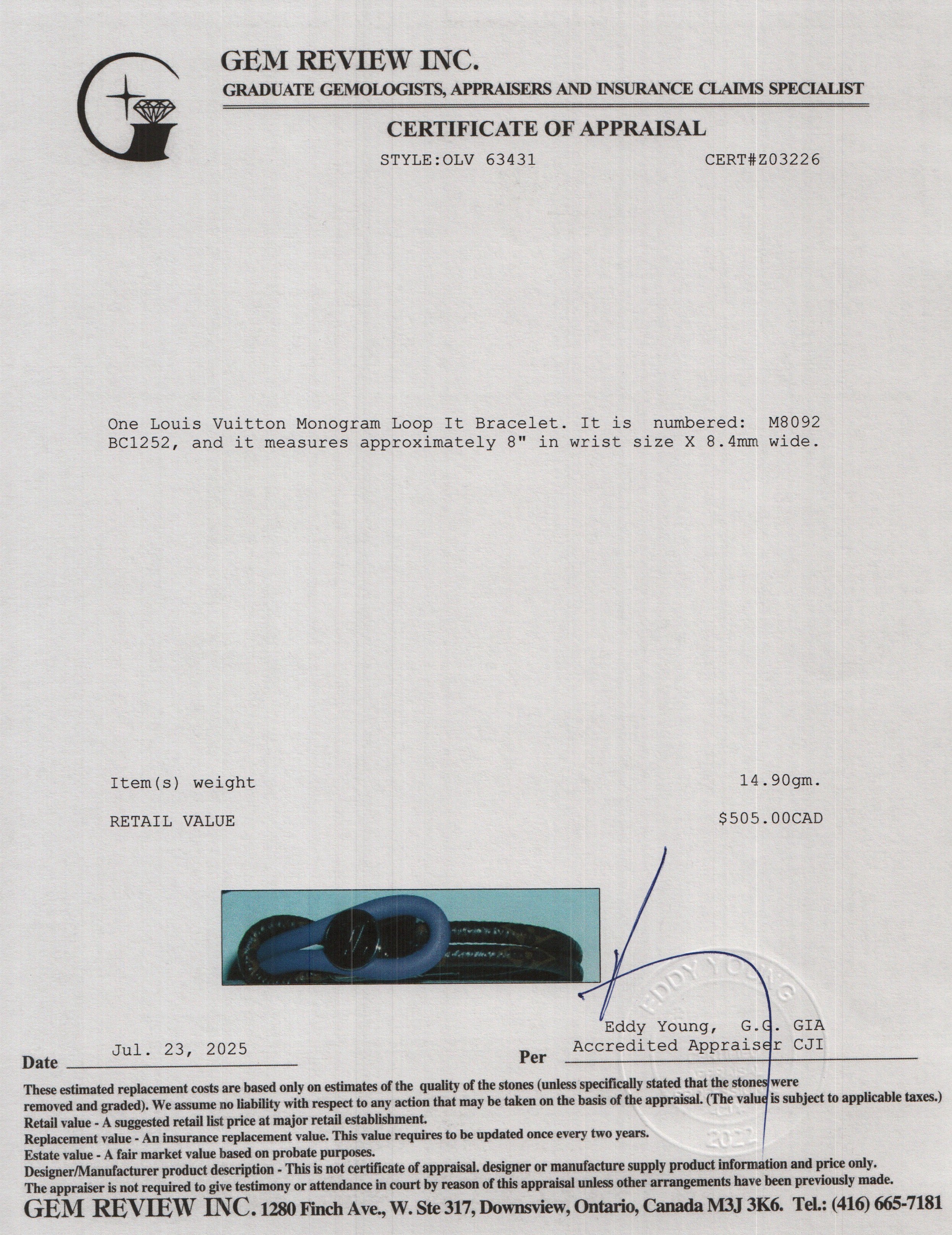 Louis Vuitton Monogram Loop It Bracelet w/ Box