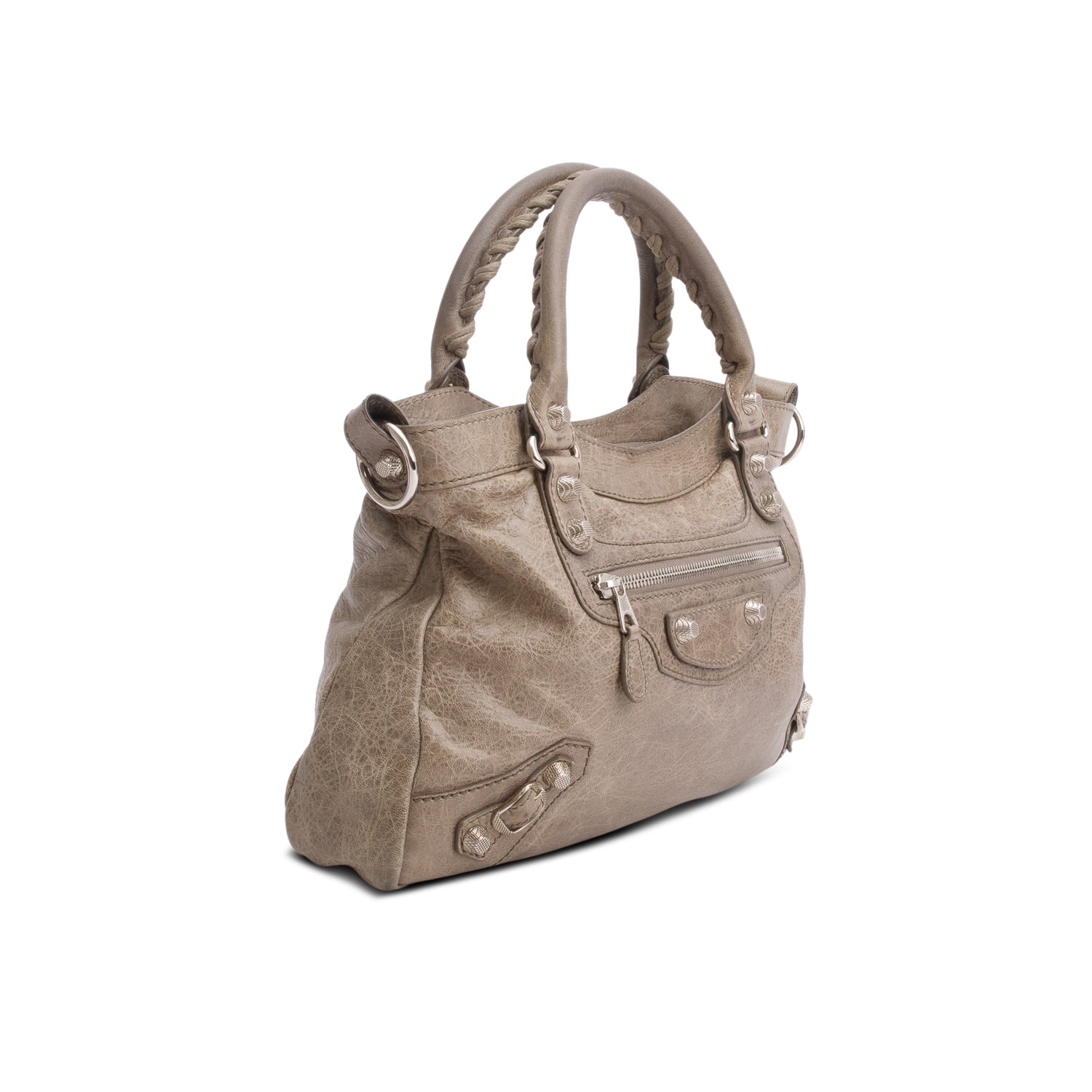 Balenciaga Taupe Motocross Agneau Leather Giant 12 City Bag w/ Strap
