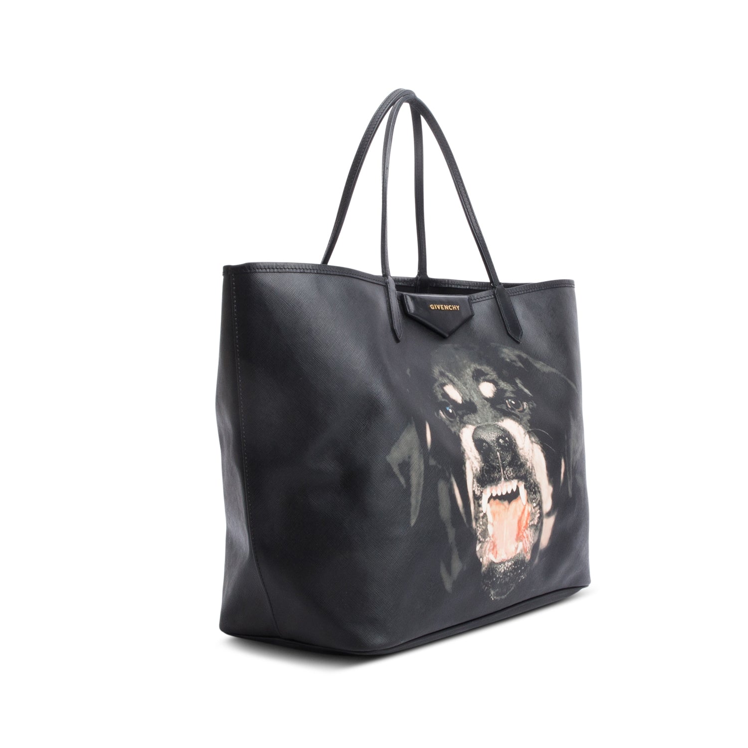 Givenchy Black Coated Canvas Antigona Rottweiler Shopping Tote