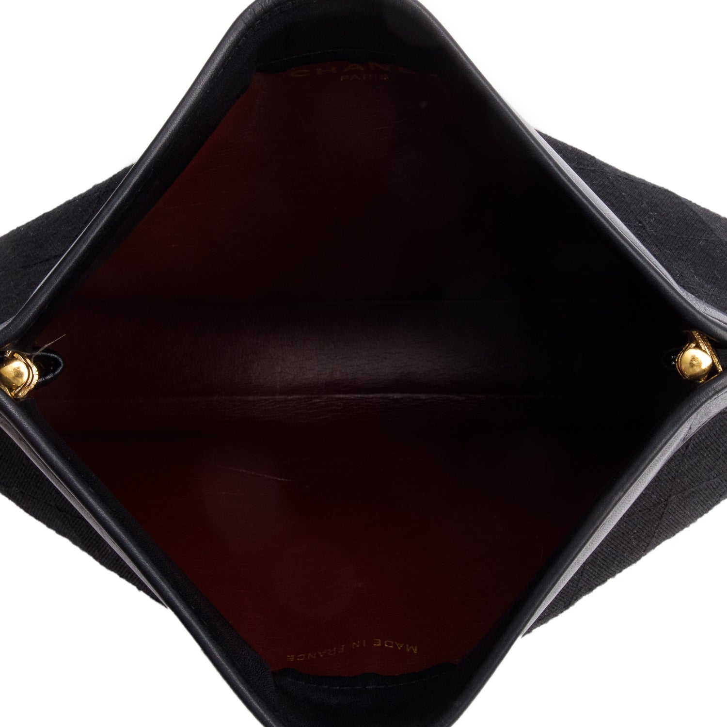 Chanel Black Quilted CC Jersey Frame Clutch