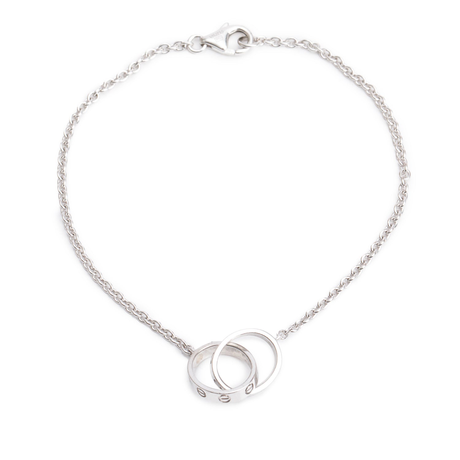 Cartier 18k White Gold Interlocking Love Bracelet w/ Receipt