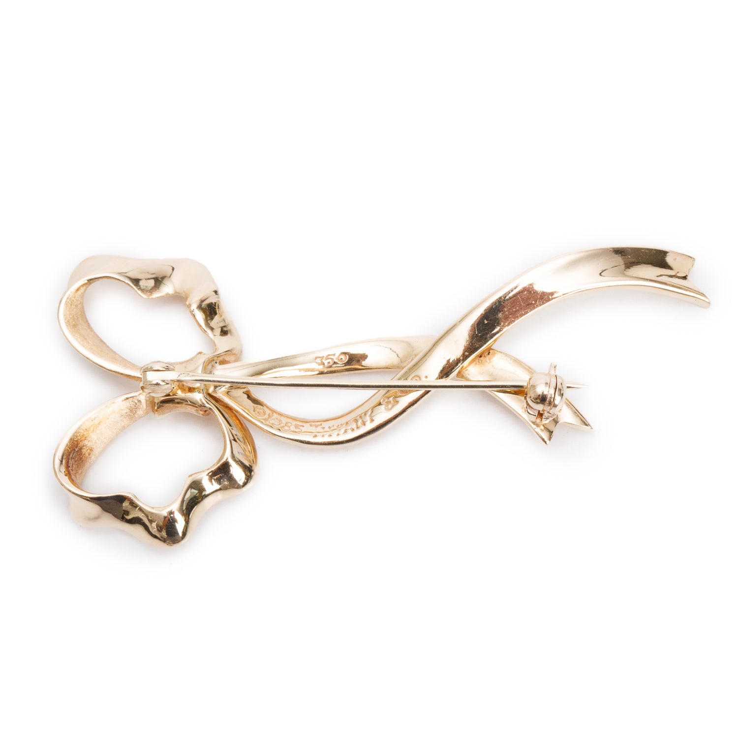 Tiffany & Co. Vintage 18k Yellow Gold Bow Brooch