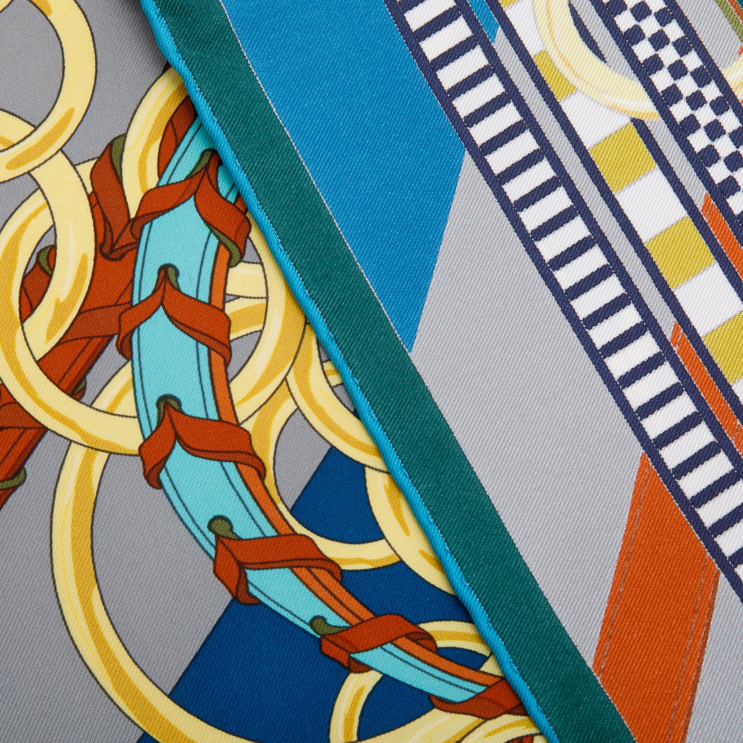 Hermes Multicolor 'Brides Et Gris Gris' Silk Scarf 90 w/ Box