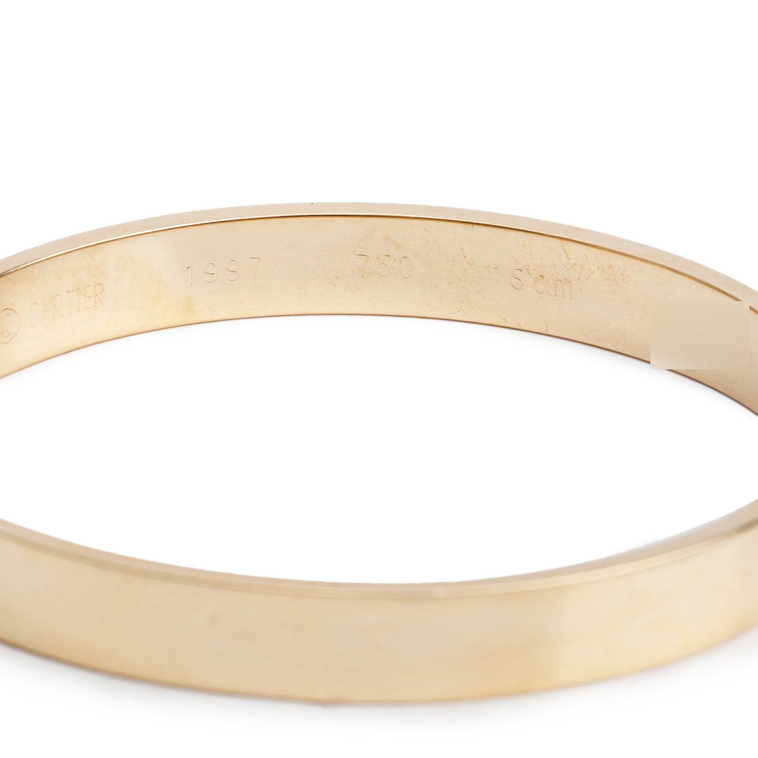 Cartier Vintage 18k Yellow Gold Diamond Anniversary Bracelet, Size 16 w/ Box & Certificate