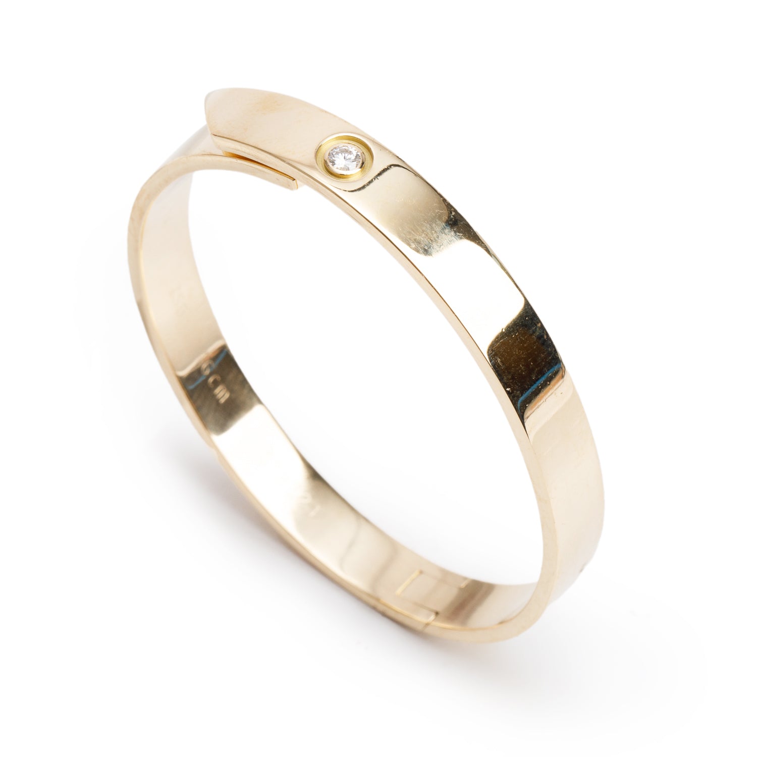 Cartier Vintage 18k Yellow Gold Diamond Anniversary Bracelet, Size 16 w/ Box & Certificate