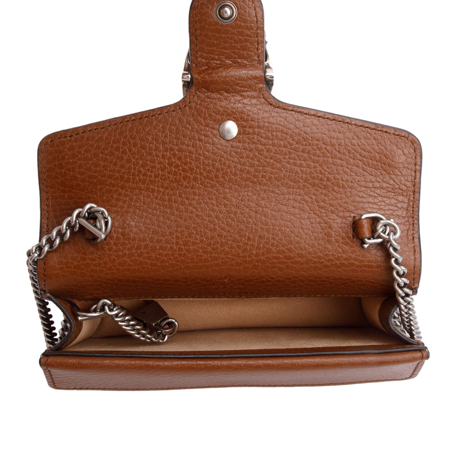 Gucci Brown Leather Blue GG Denim Dionysus Super Mini Bag