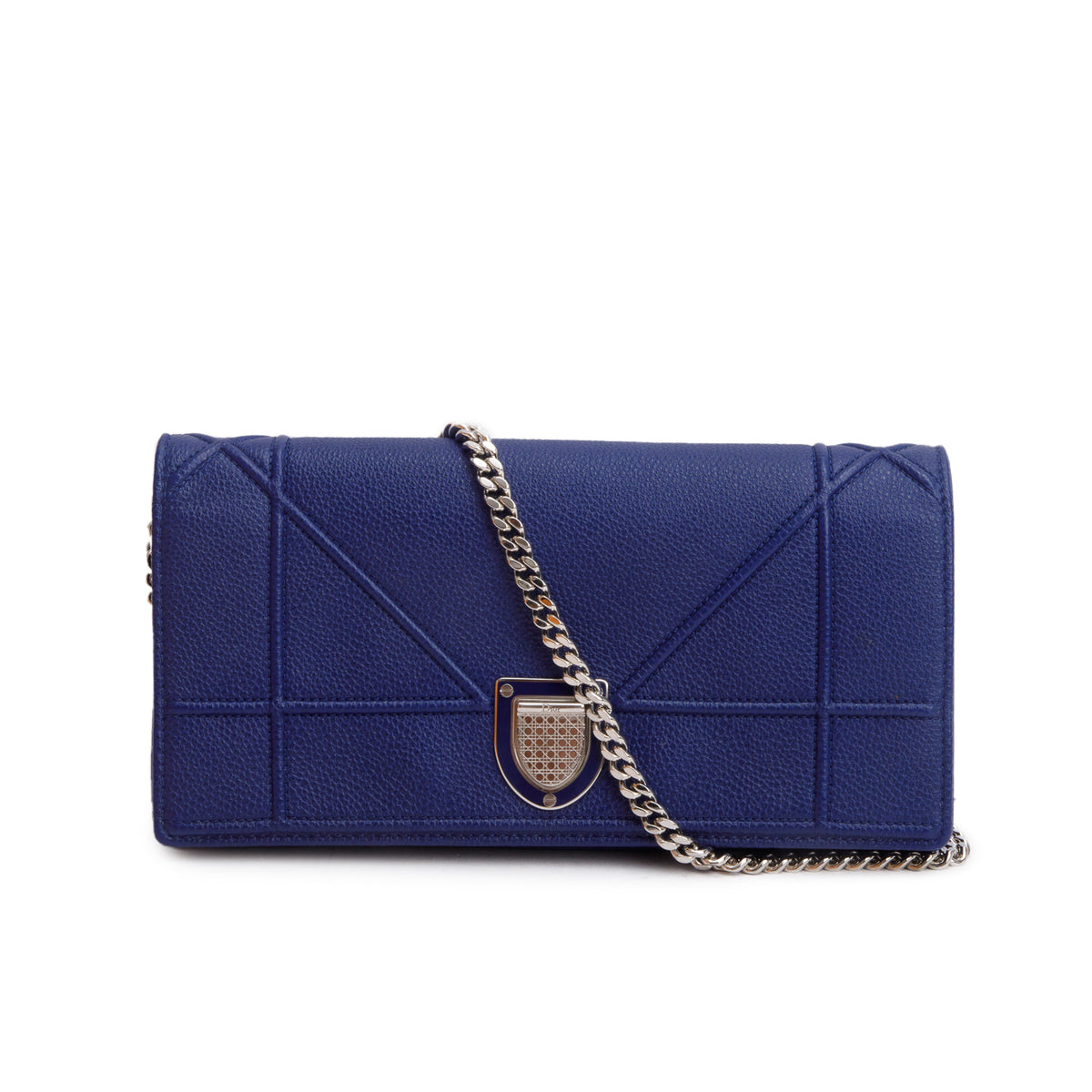 Christian Dior Blue Grained Calfskin Leather Diorama Croisiere