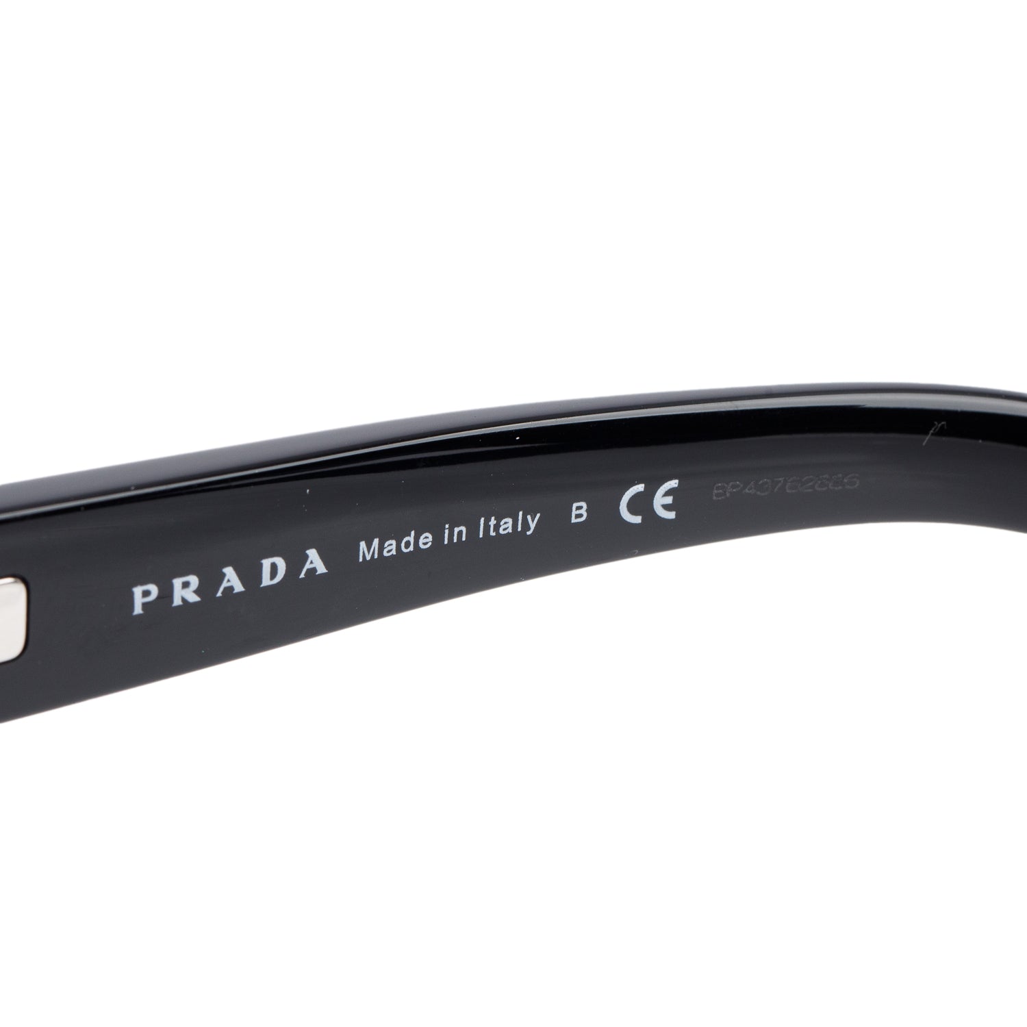 Prada SPR 10Y Black Acetate Square Sunglasses w/ Box & Case