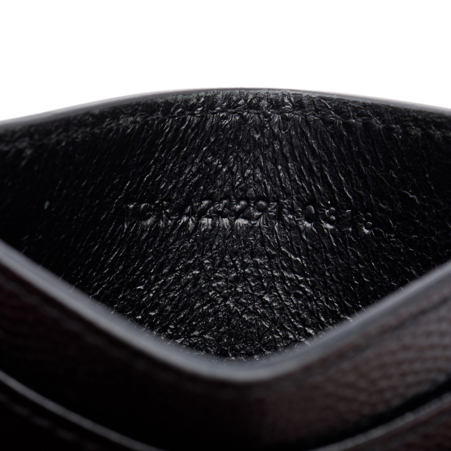 Saint Laurent Black Grain de Poudre Matelasse Chevron Leather Card Holder w/ Box