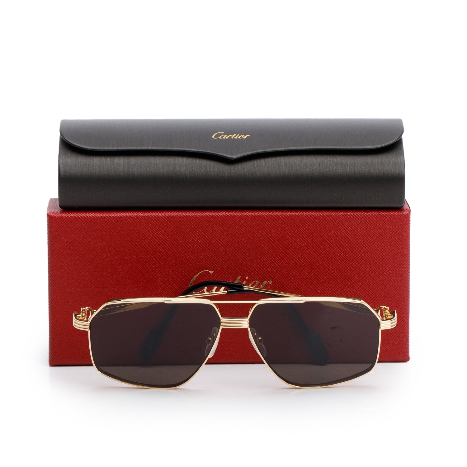 Cartier CT0270S Gold Tone Metal Premiere de Cartier Sunglasses w/ Box & Case