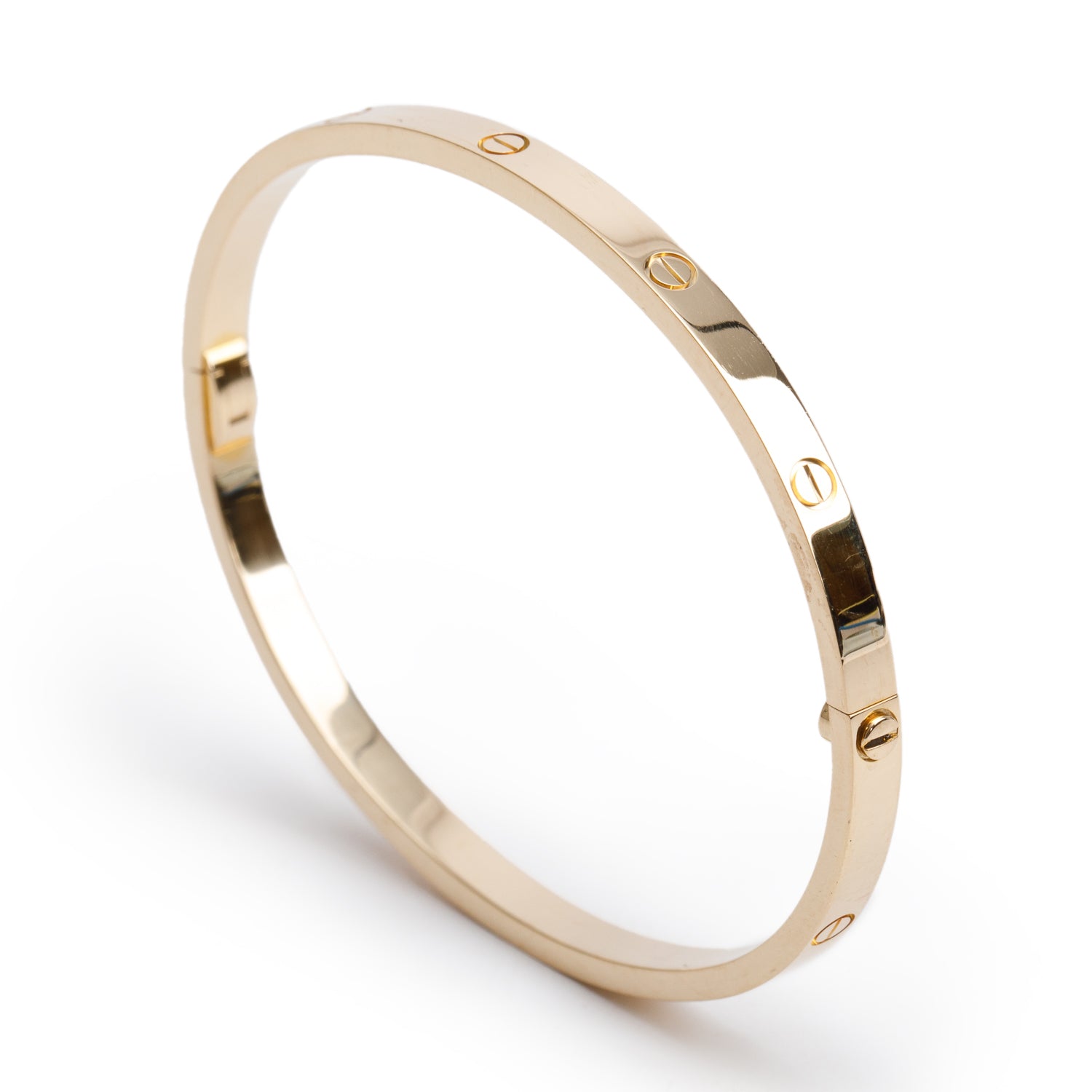Cartier 18k Yellow Gold 3.65 MM Love Bracelet, Small Model, Size 17 w/ Certificate & Receipt