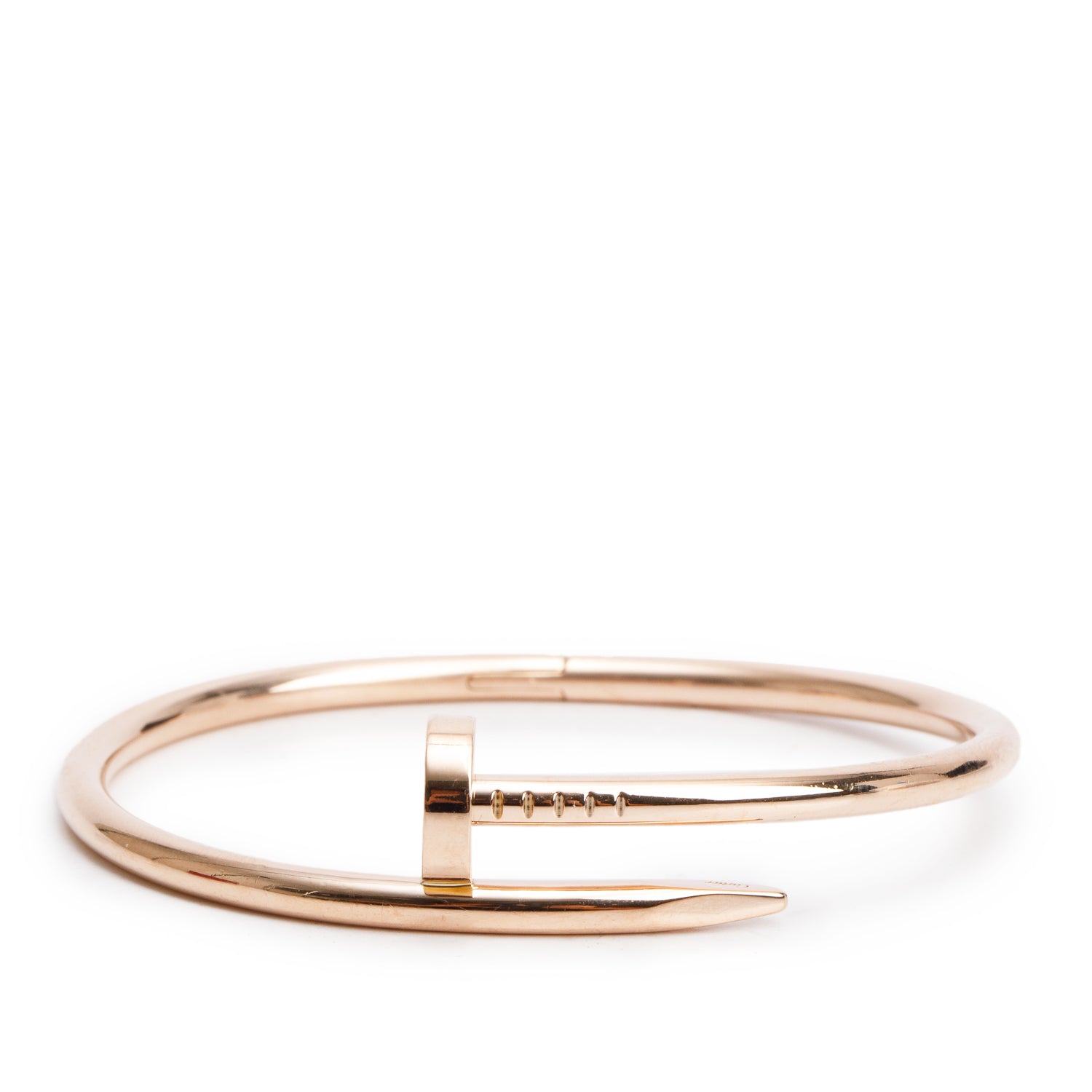 Cartier 18k Rose Gold Juste Un Clou Bracelet, Size 17 w/ Box & Certificate