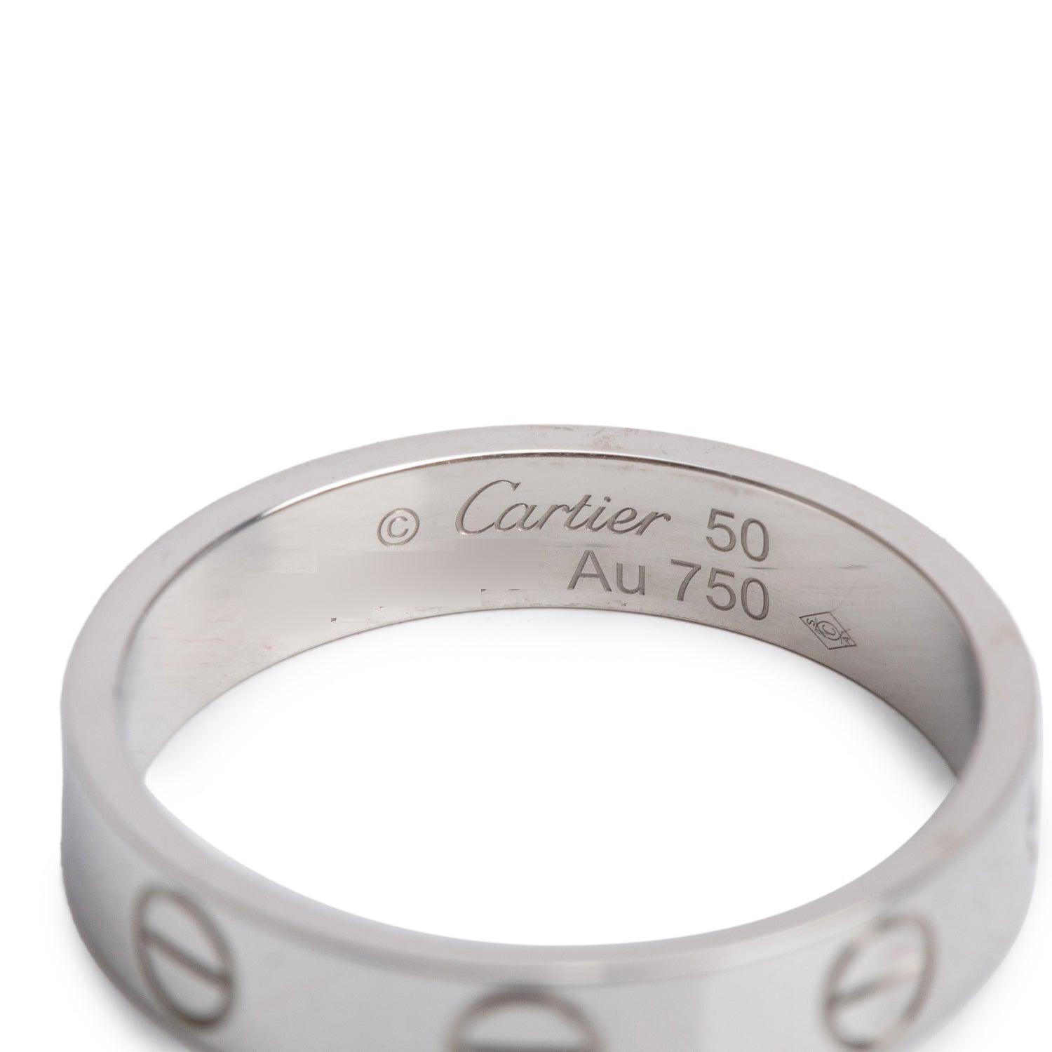 Cartier 2023 18k White Gold 3.6 MM Love Wedding Band Ring, Size 50 5.25 w/ Box & Certificate