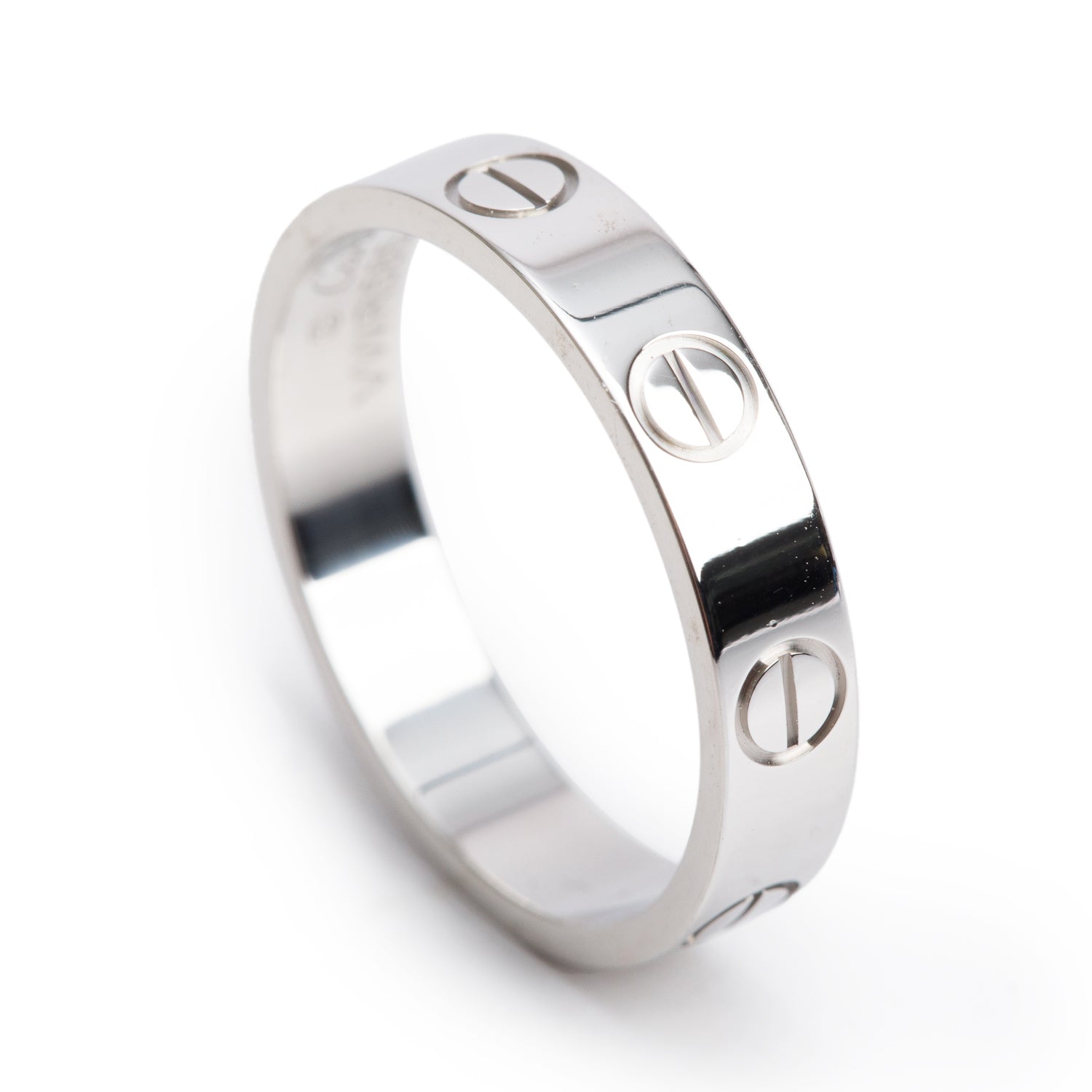 Cartier 2023 18k White Gold 3.6 MM Love Wedding Band Ring, Size 50 5.25 w/ Box & Certificate