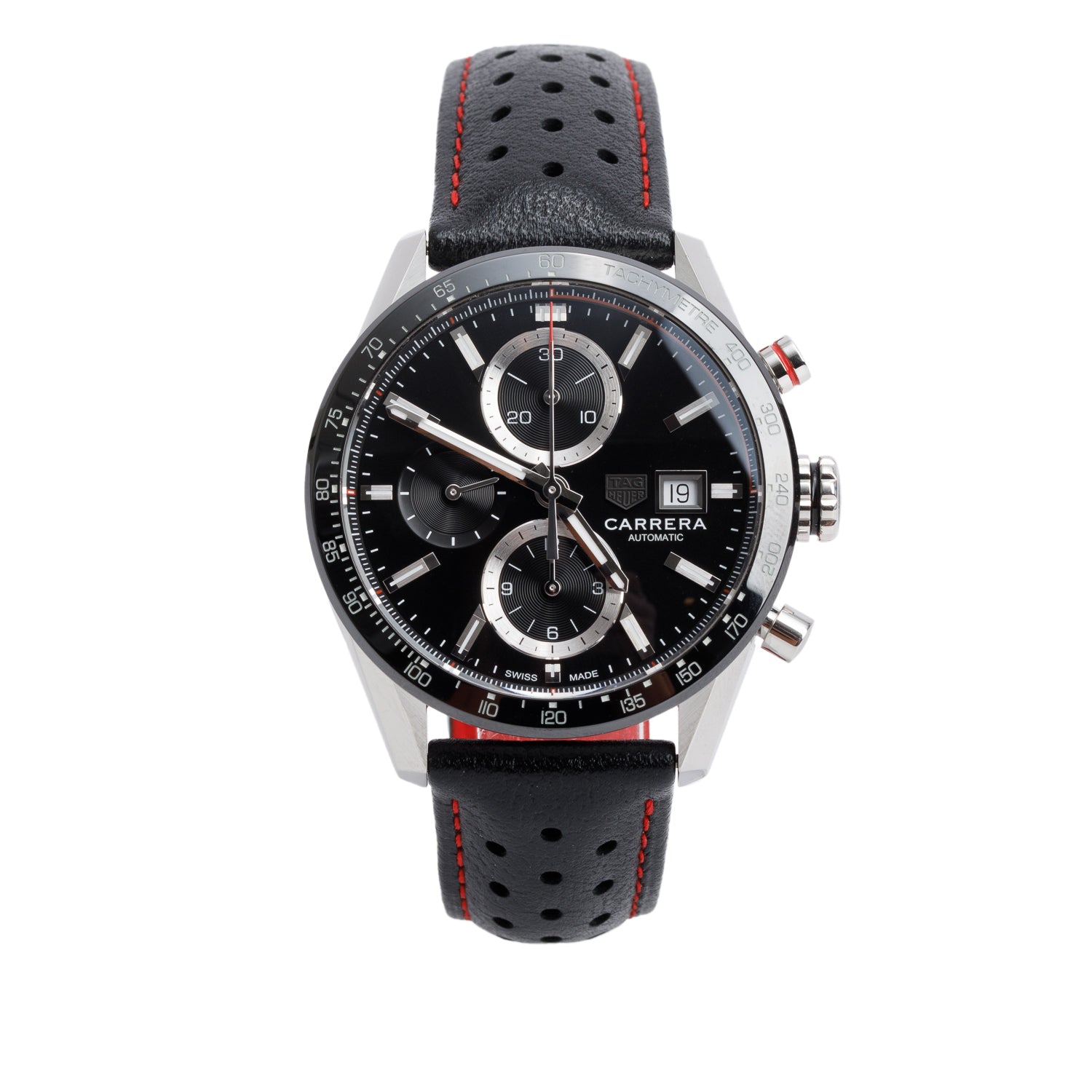 Tag Heuer Stainless Steel Carrera 41 MM Automatic Chronograph Watch CBM2110-0 w/ Box & Papers