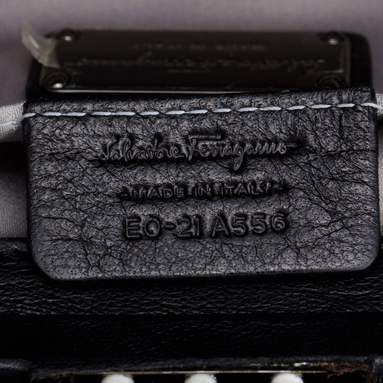 Ferragamo Black Satin Leather Musa Clutch Bag