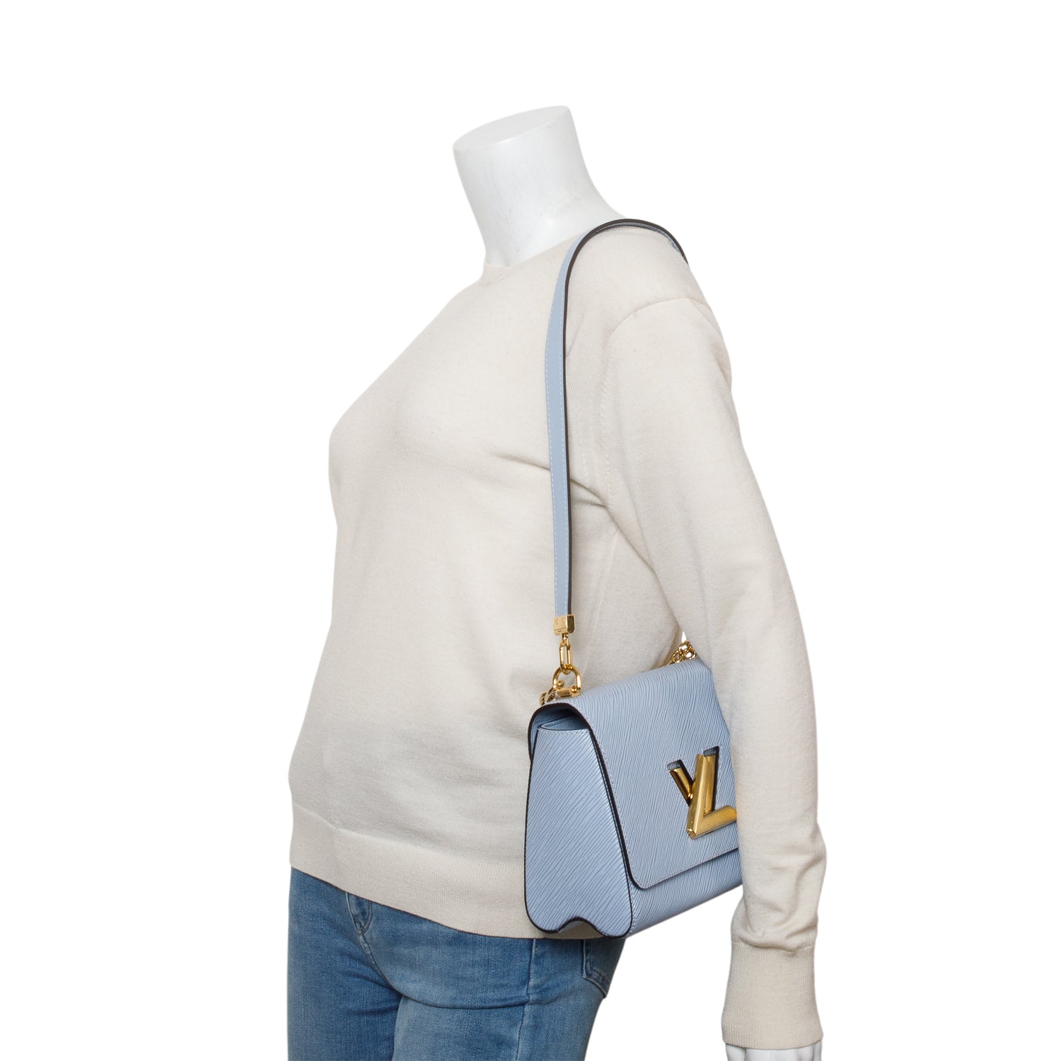 Louis Vuitton Blue Epi Leather Twist MM Bag