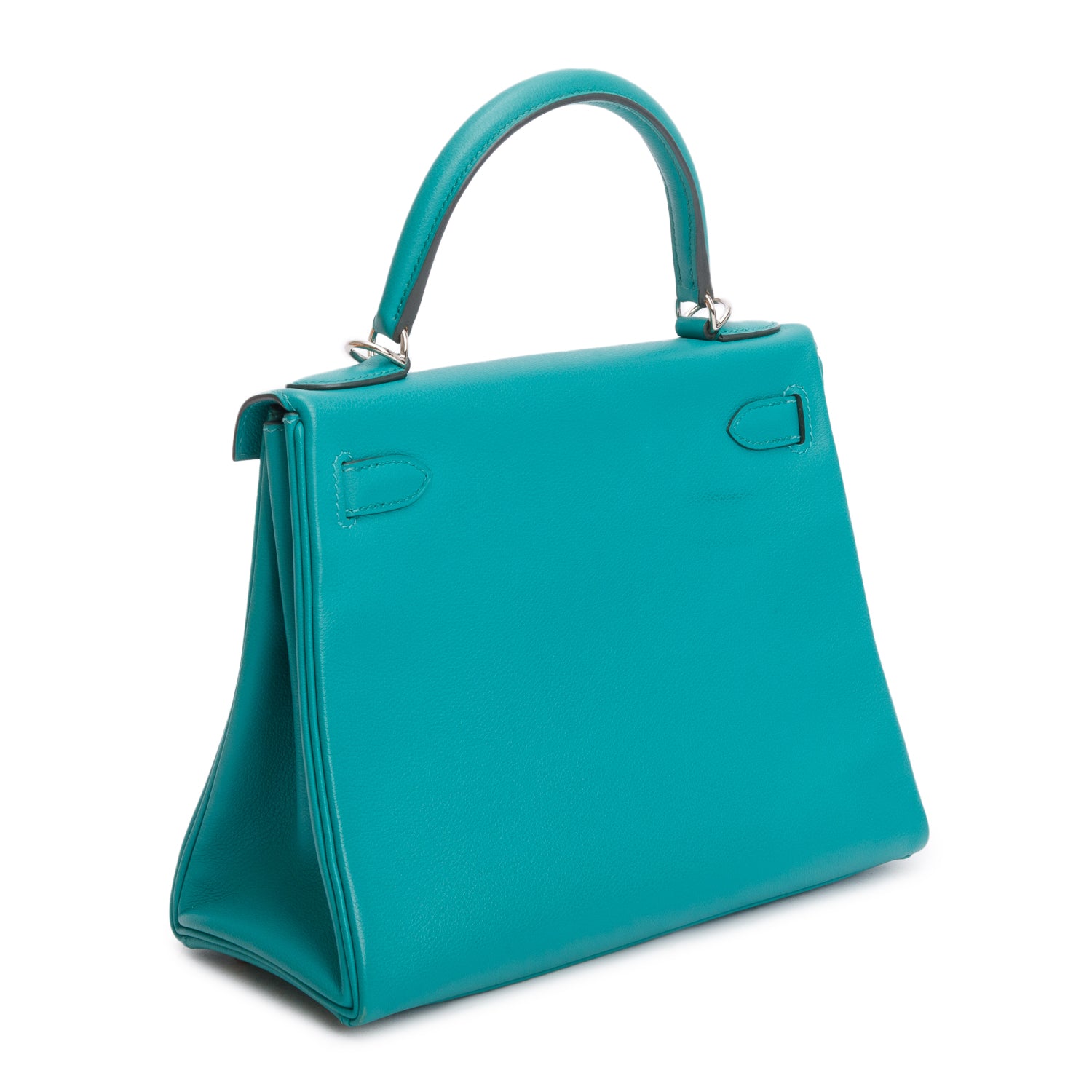 Hermes Bleu Paon & Blue Azteque Evercolor Kelly II Retourne 28 w/ Strap & Box