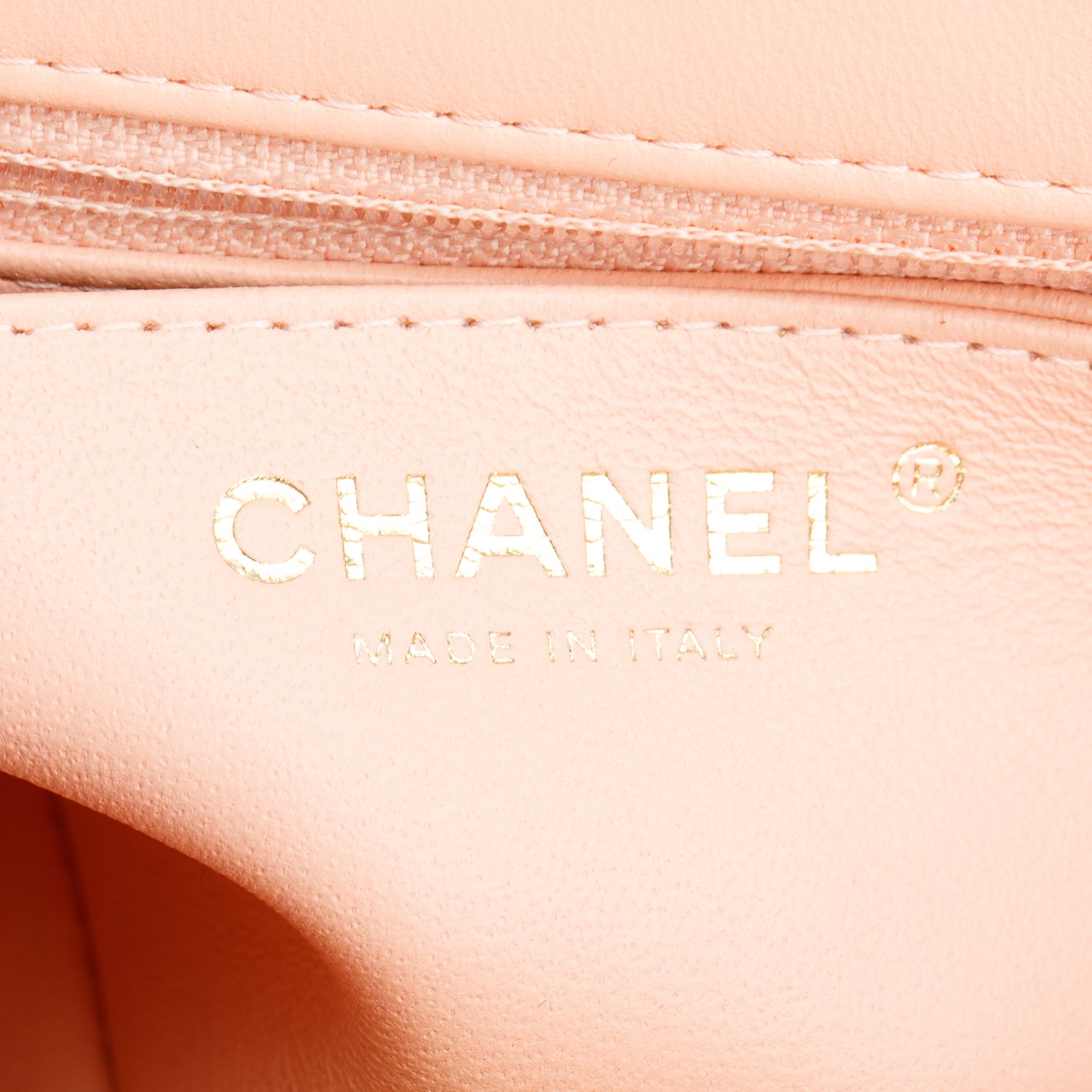 Chanel 2022 Peach Quilted Lambskin Leather Classic Square Mini Flap Bag w/Box & Receipt