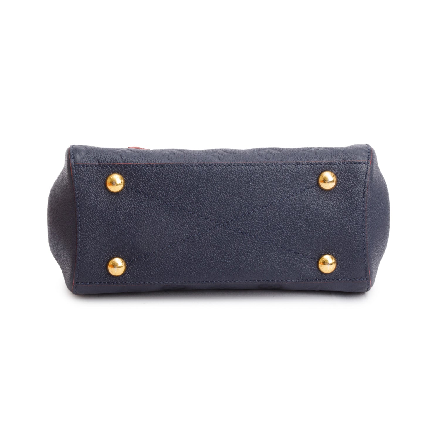 Louis Vuitton Navy Monogram Empreinte Leather Montaigne BB w/ Strap & Box