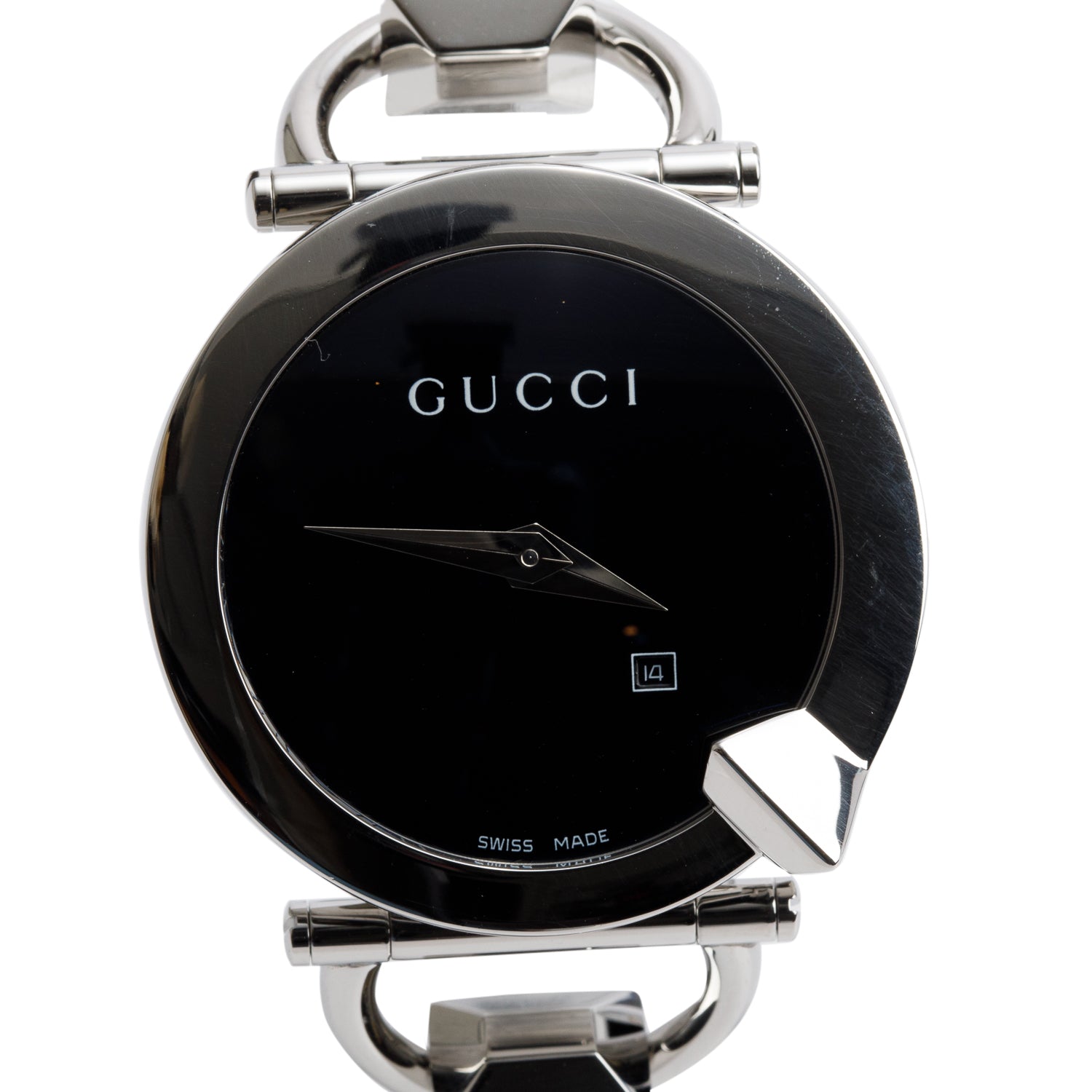 Gucci Stainless Steel 122.5 Chiodo 35 MM Watch Black Dial YA122502