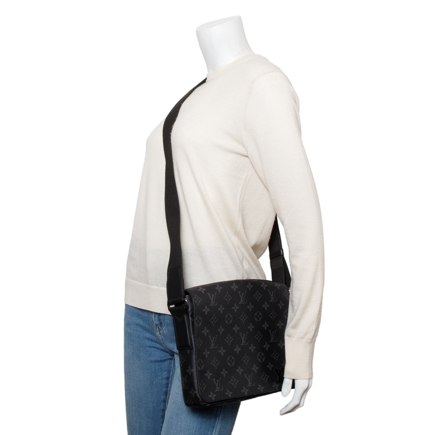 Louis Vuitton Monogram Eclipse District PM Bag w/ Box