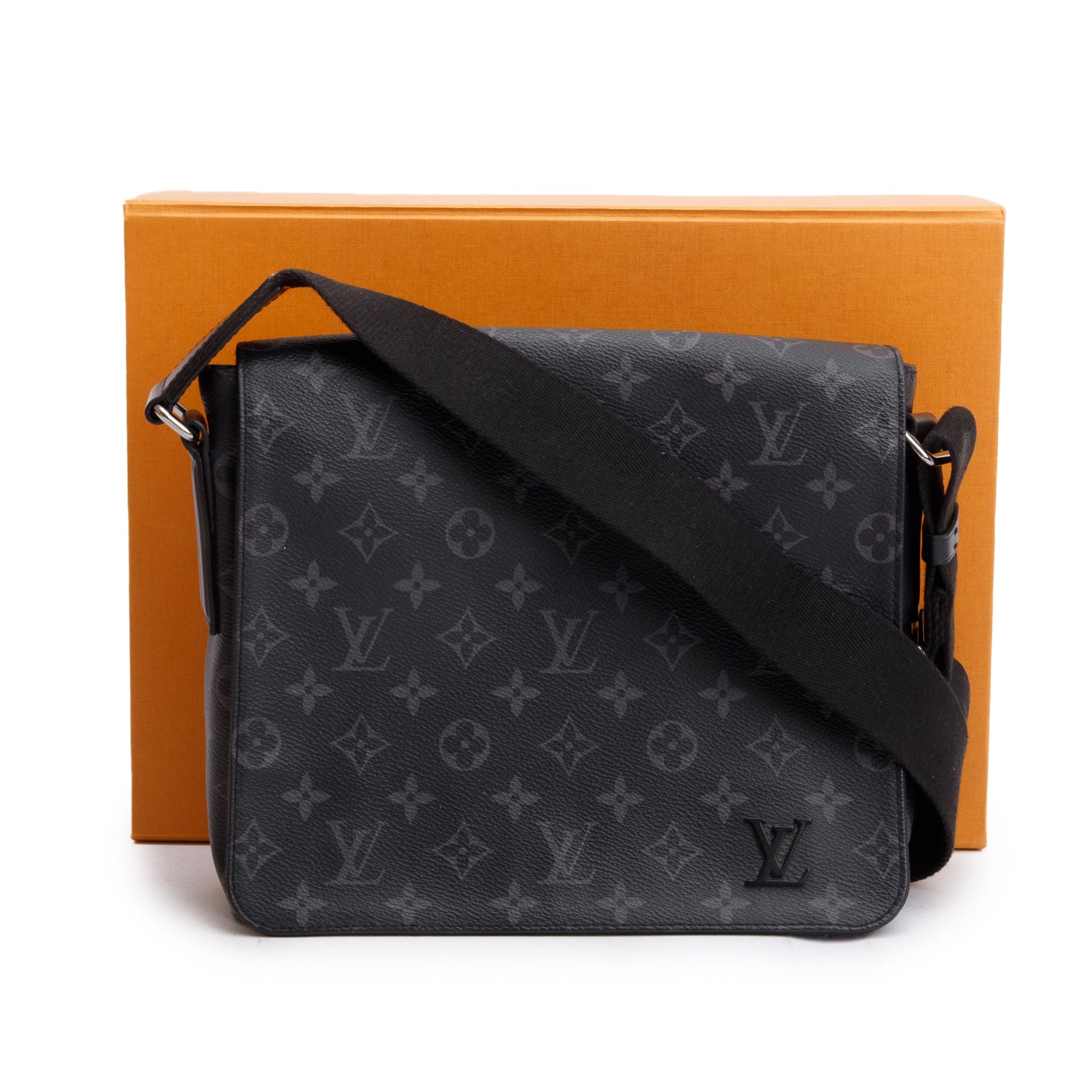 Louis Vuitton Monogram Eclipse District PM Bag w/ Box